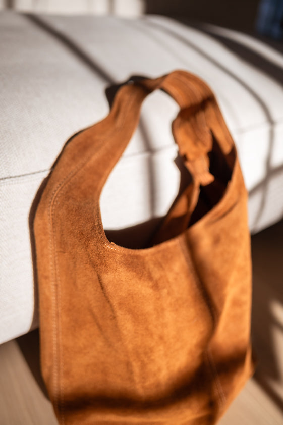 Camel Suede Varma Bag