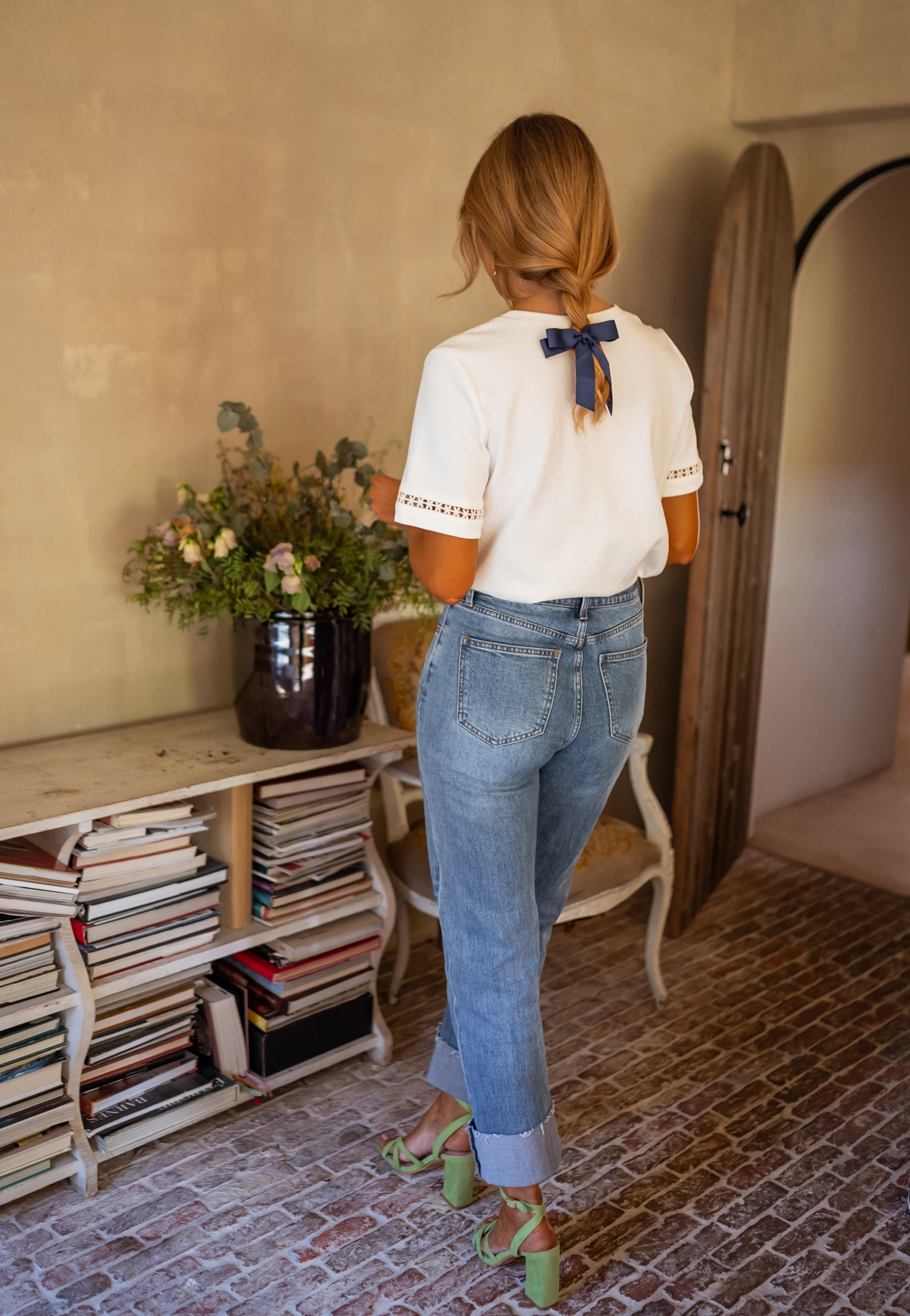 White Embroidered Romina T-Shirt