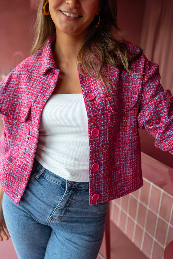 Pink Tweed Joao Jacket – Easy Clothes North America Image Joao image beautiful image beautiful image beautiful image beautiful - Pink Tweed Joao Jacket – Easy Clothes North America
