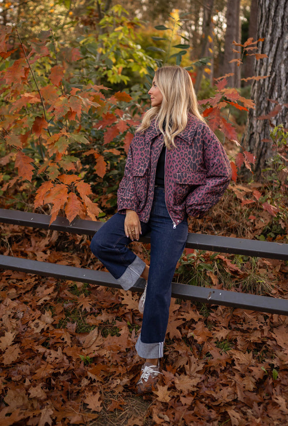 Burgundy Leopard Thelma Jacket