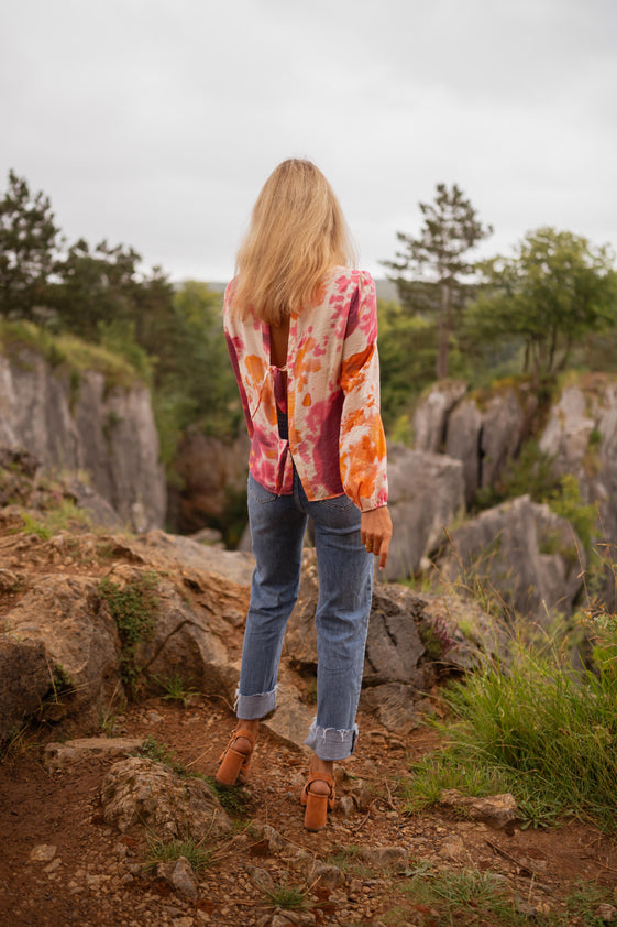 Orange Patterned Eglantine Blouse