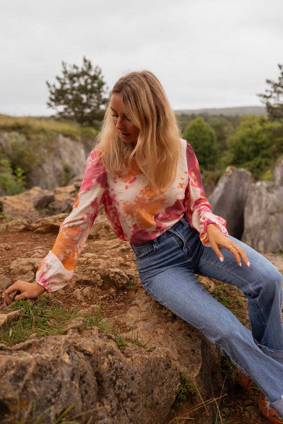 Orange Patterned Eglantine Blouse