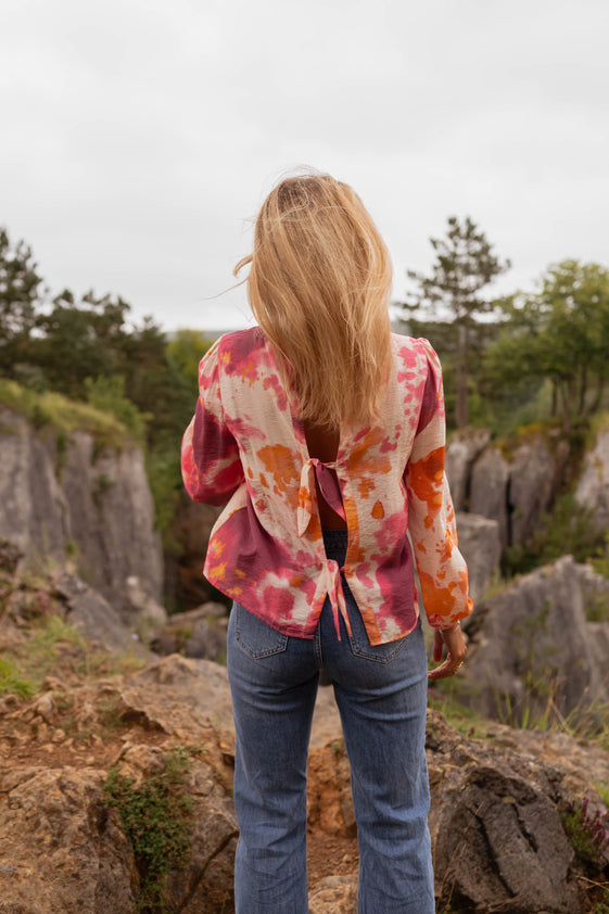 Orange Patterned Eglantine Blouse