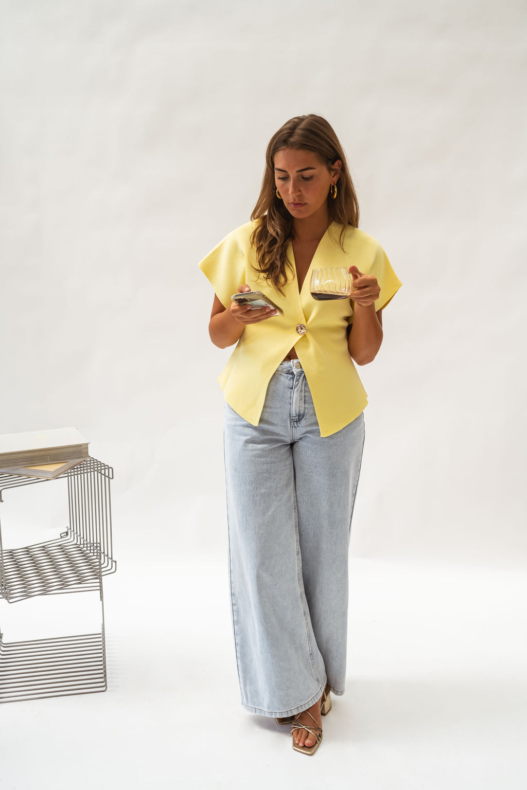 Yellow Laurine V-Neck Blouse | Easy Clothes