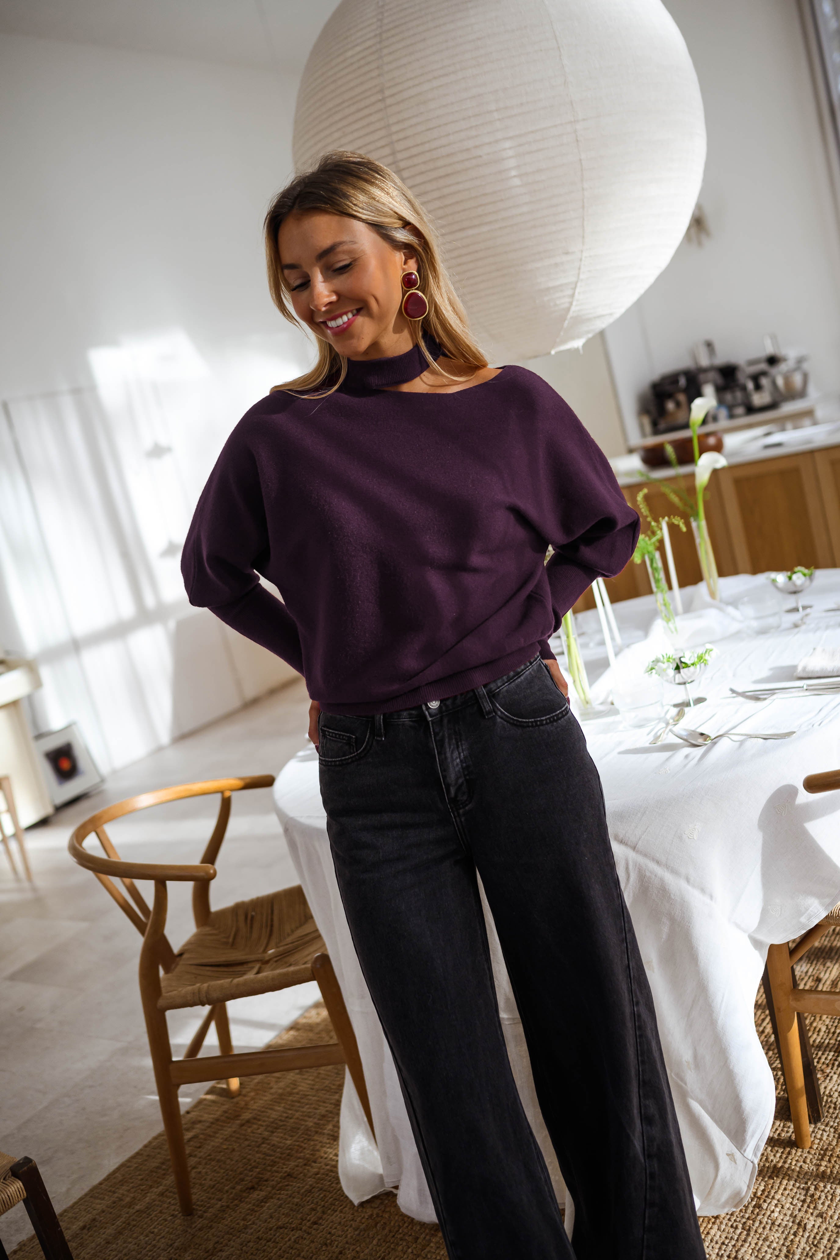 Burgundy Clay Earrings