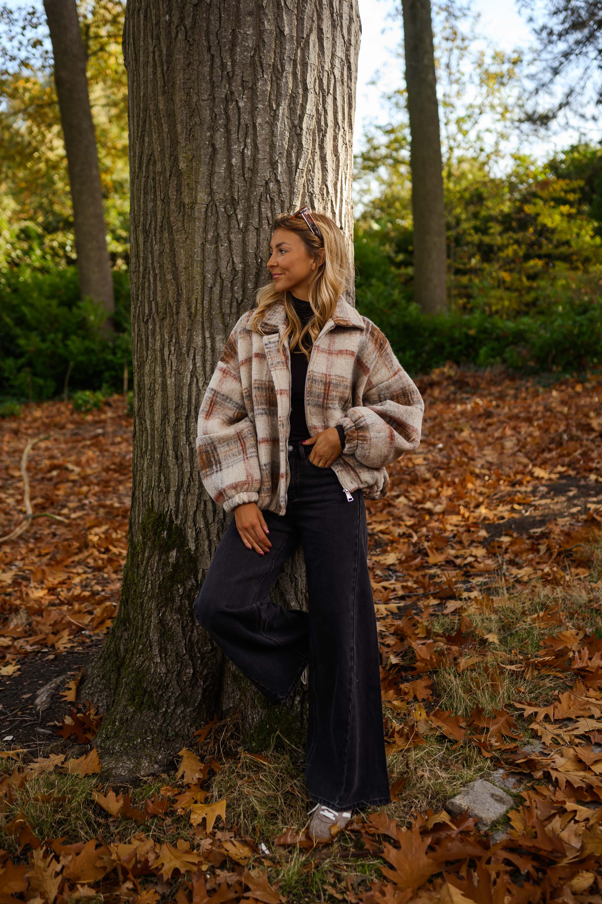 Beige Checkered Dawson Jacket