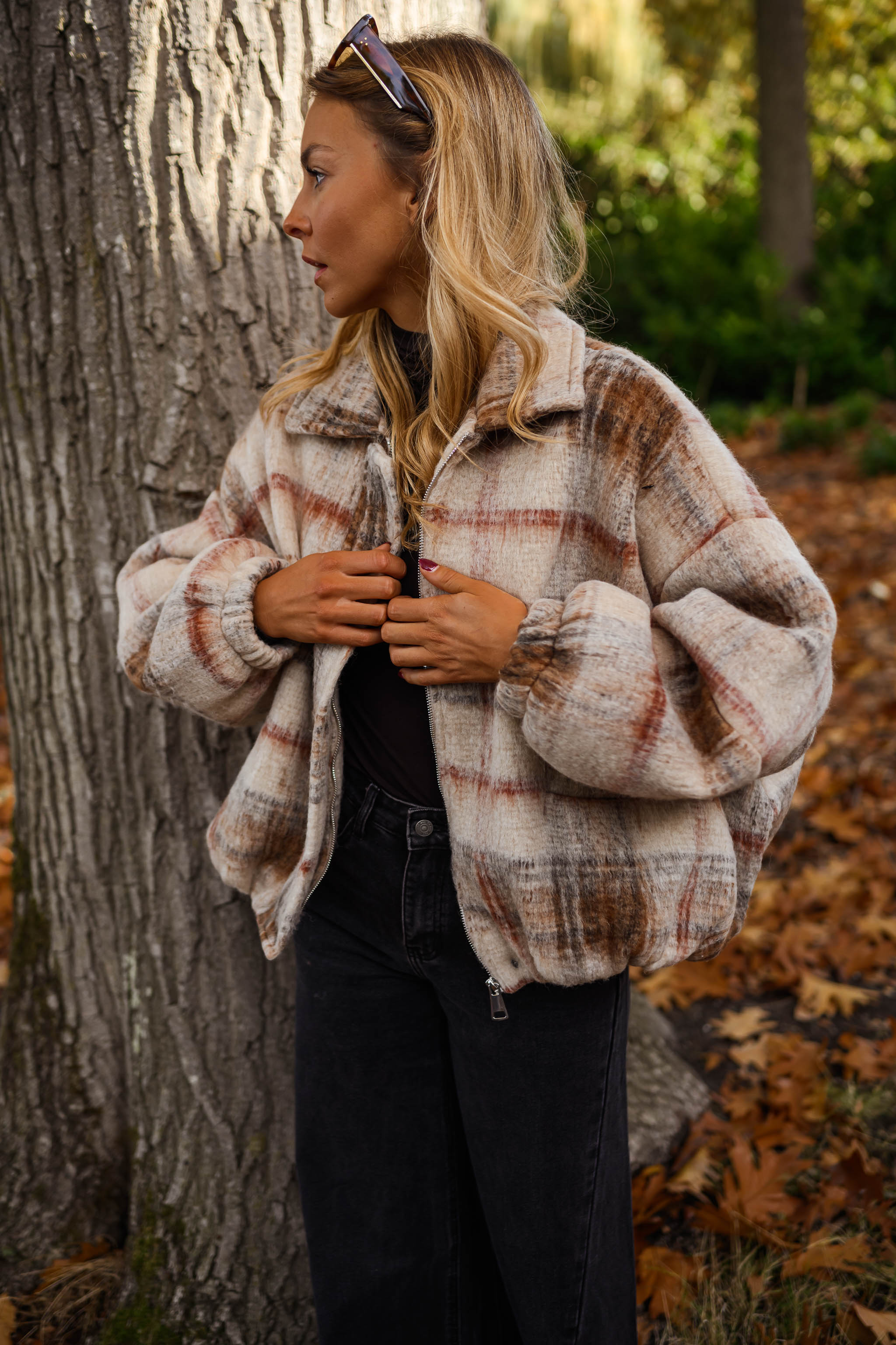 Beige Checkered Dawson Jacket