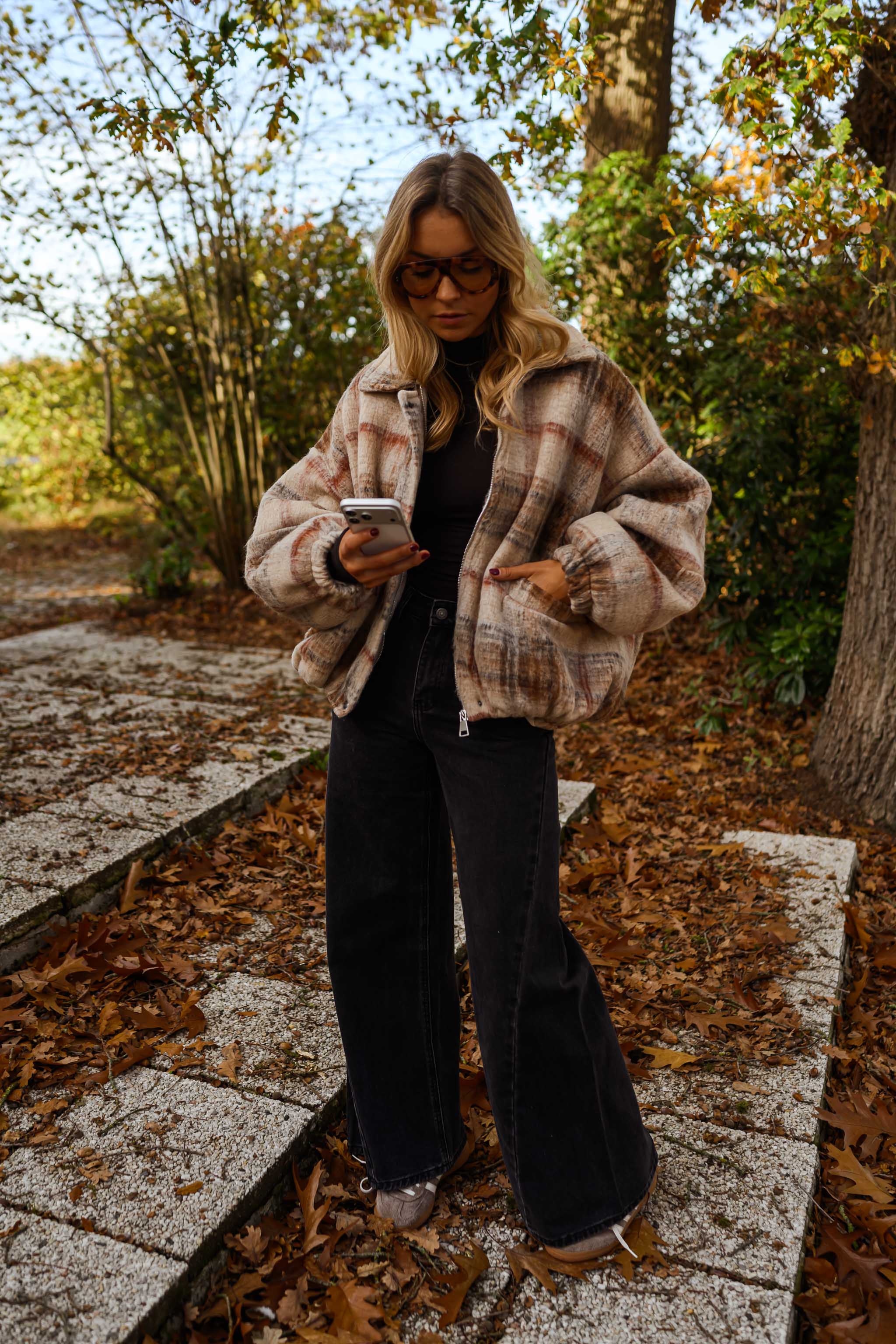 Beige Checkered Dawson Jacket