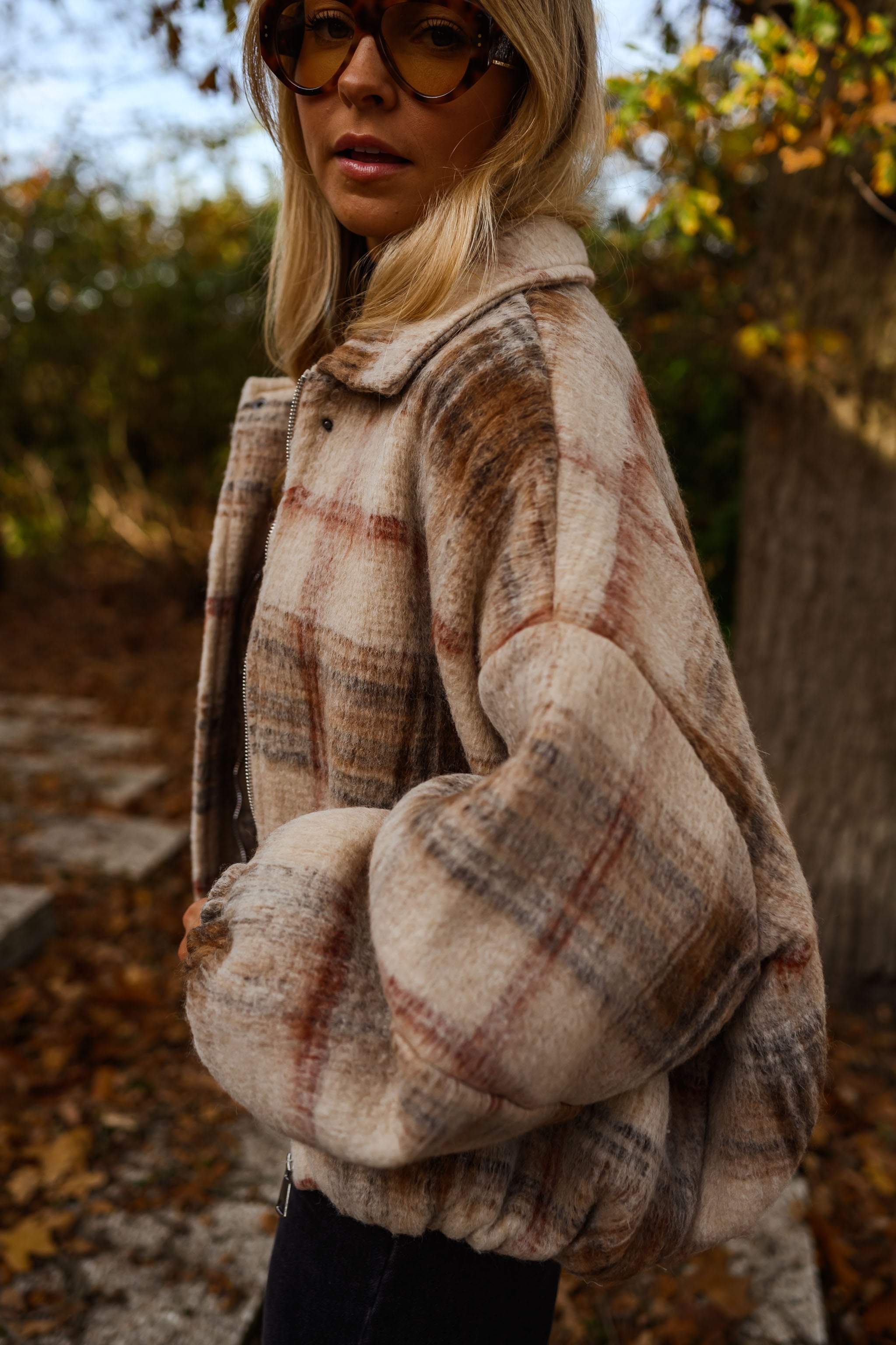 Beige Checkered Dawson Jacket