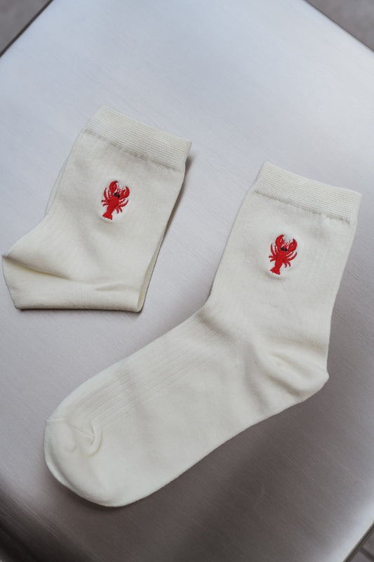 Beige Lobster Homard Socks