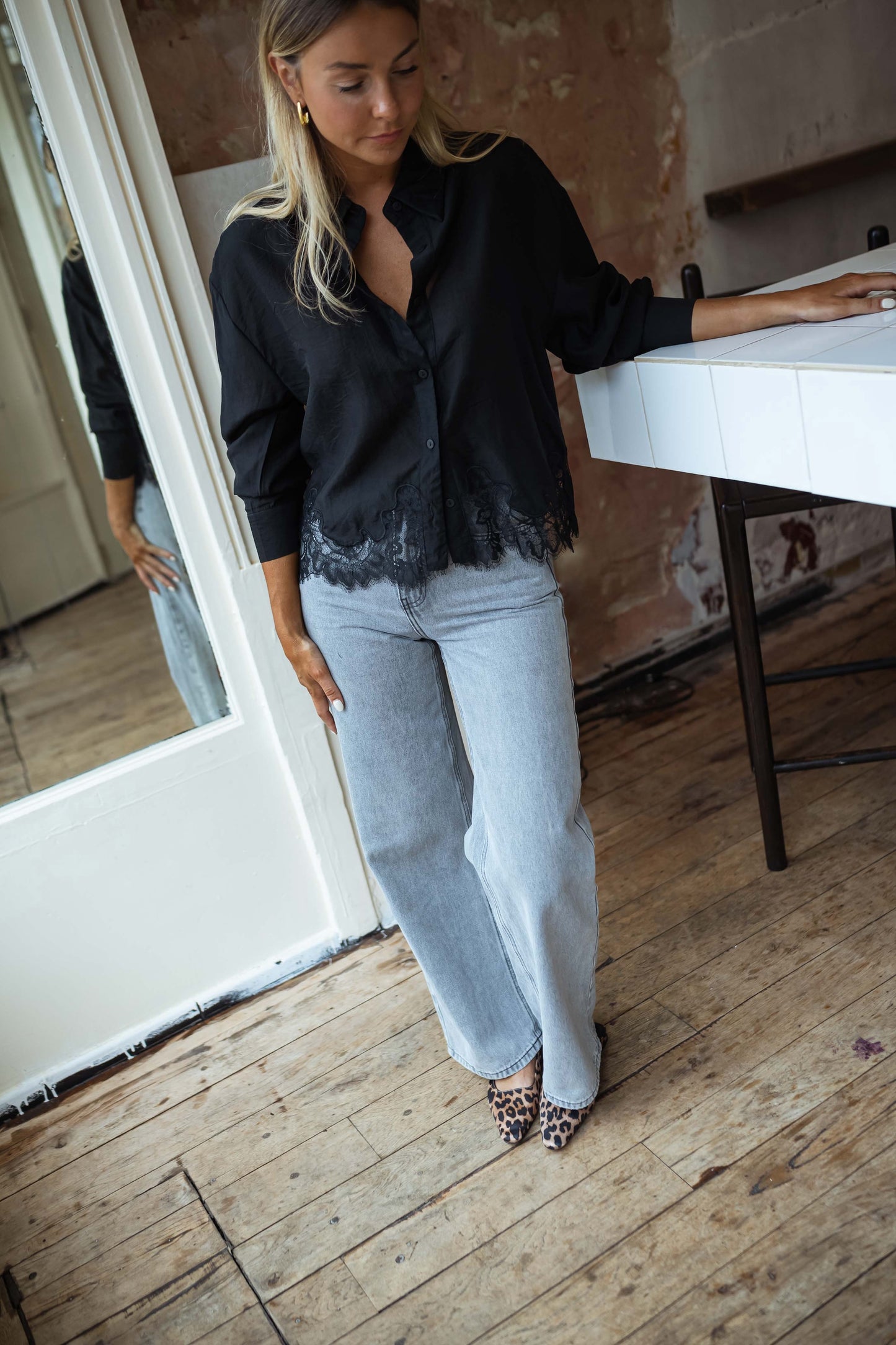 Black Ivan Lace Shirt