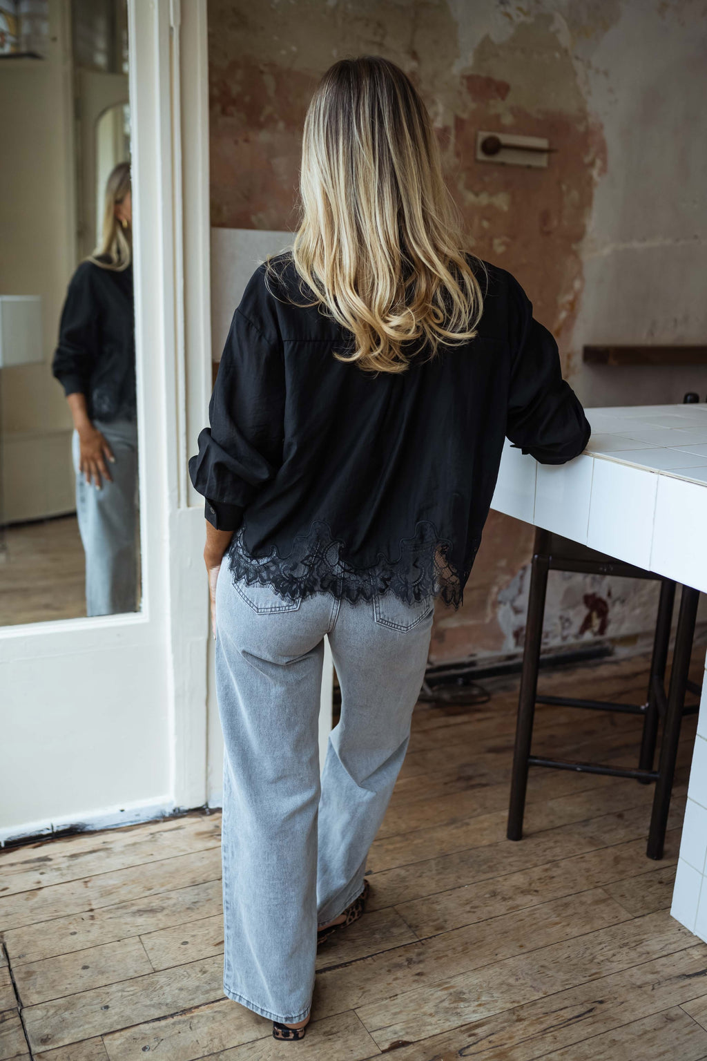 Black Ivan Lace Shirt | Easy Clothes | Easy Clothes North America