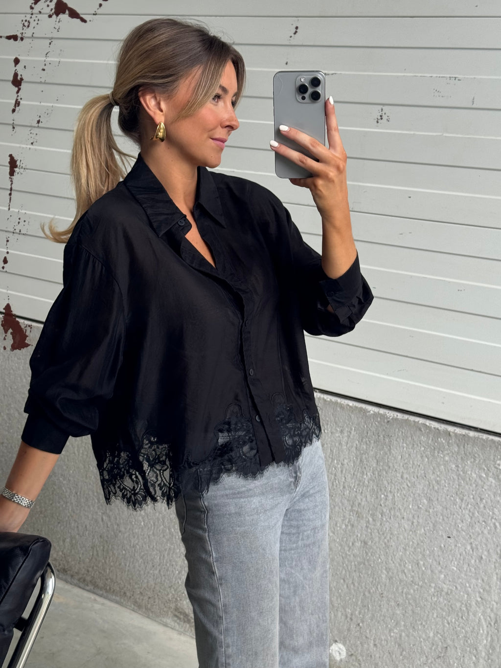 Black Ivan Lace Shirt | Easy Clothes