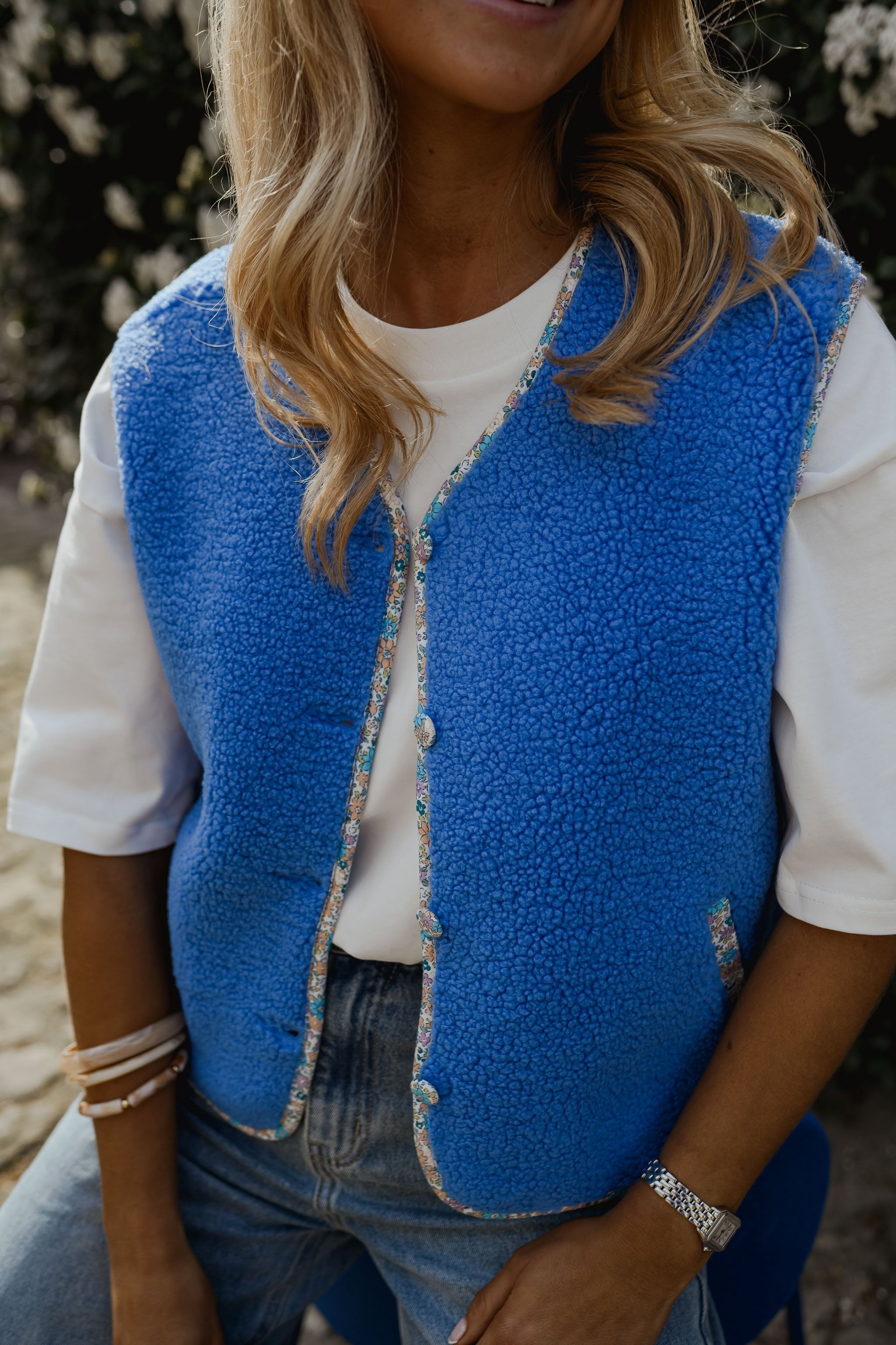 Blue Floral Gracie Vest