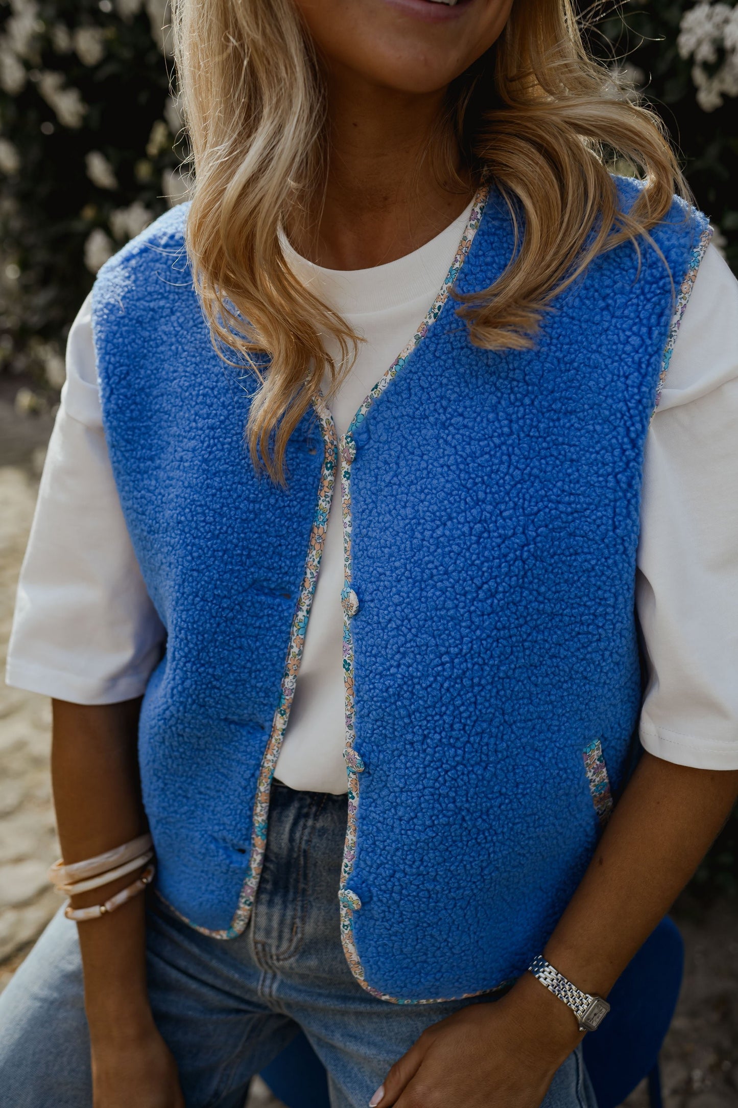 Blue Floral Gracie Vest