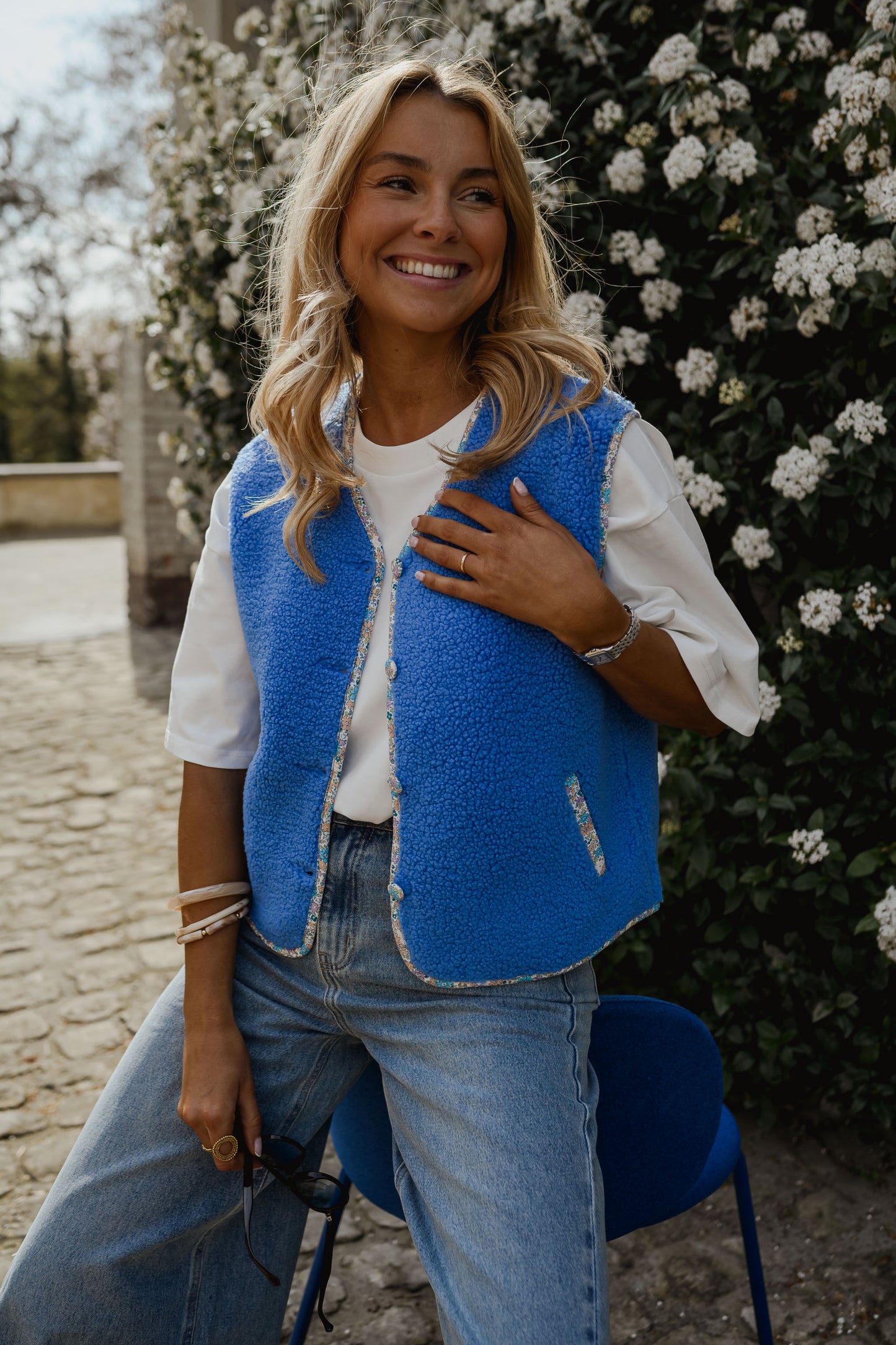 Blue Floral Gracie Vest