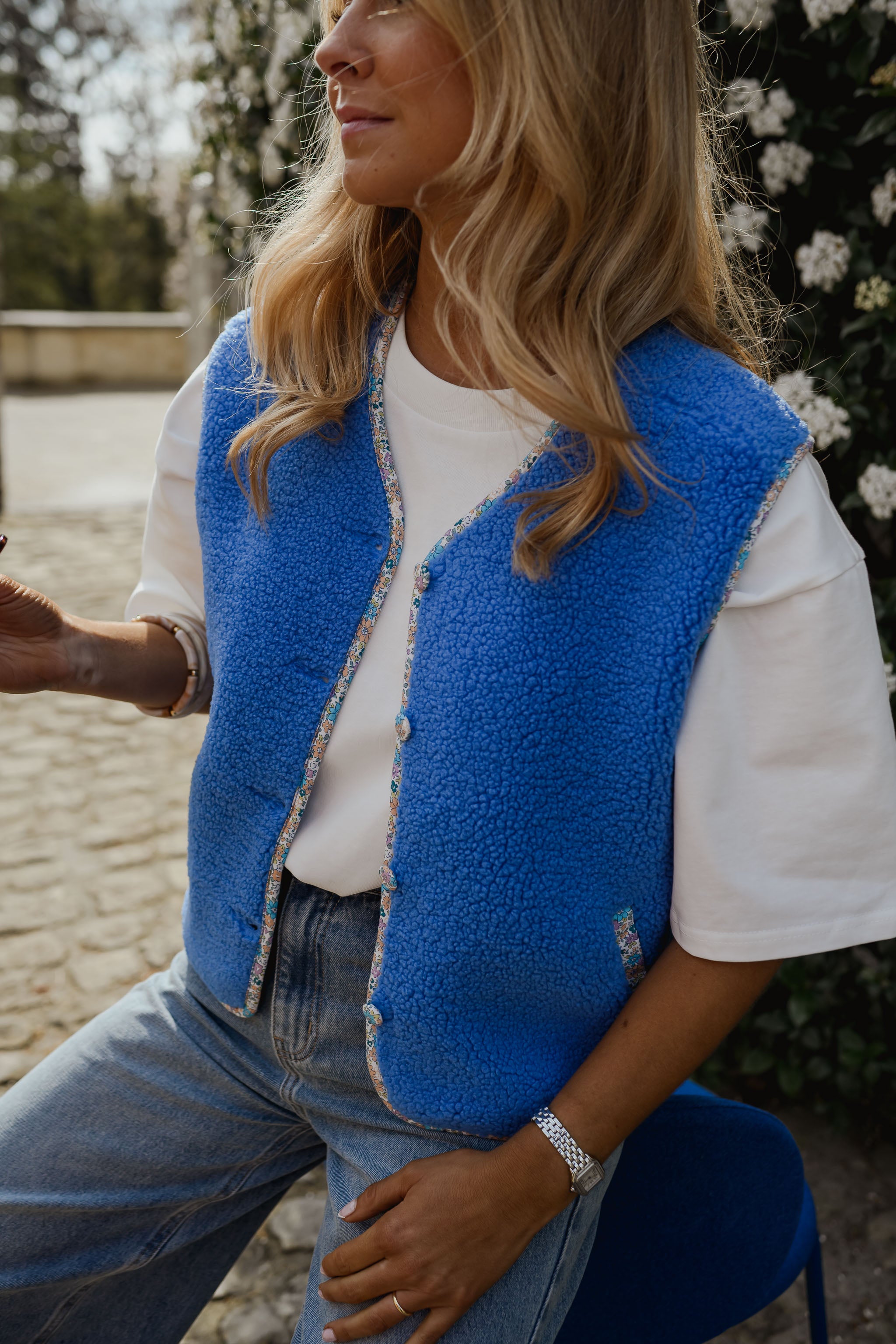 Blue Floral Gracie Vest