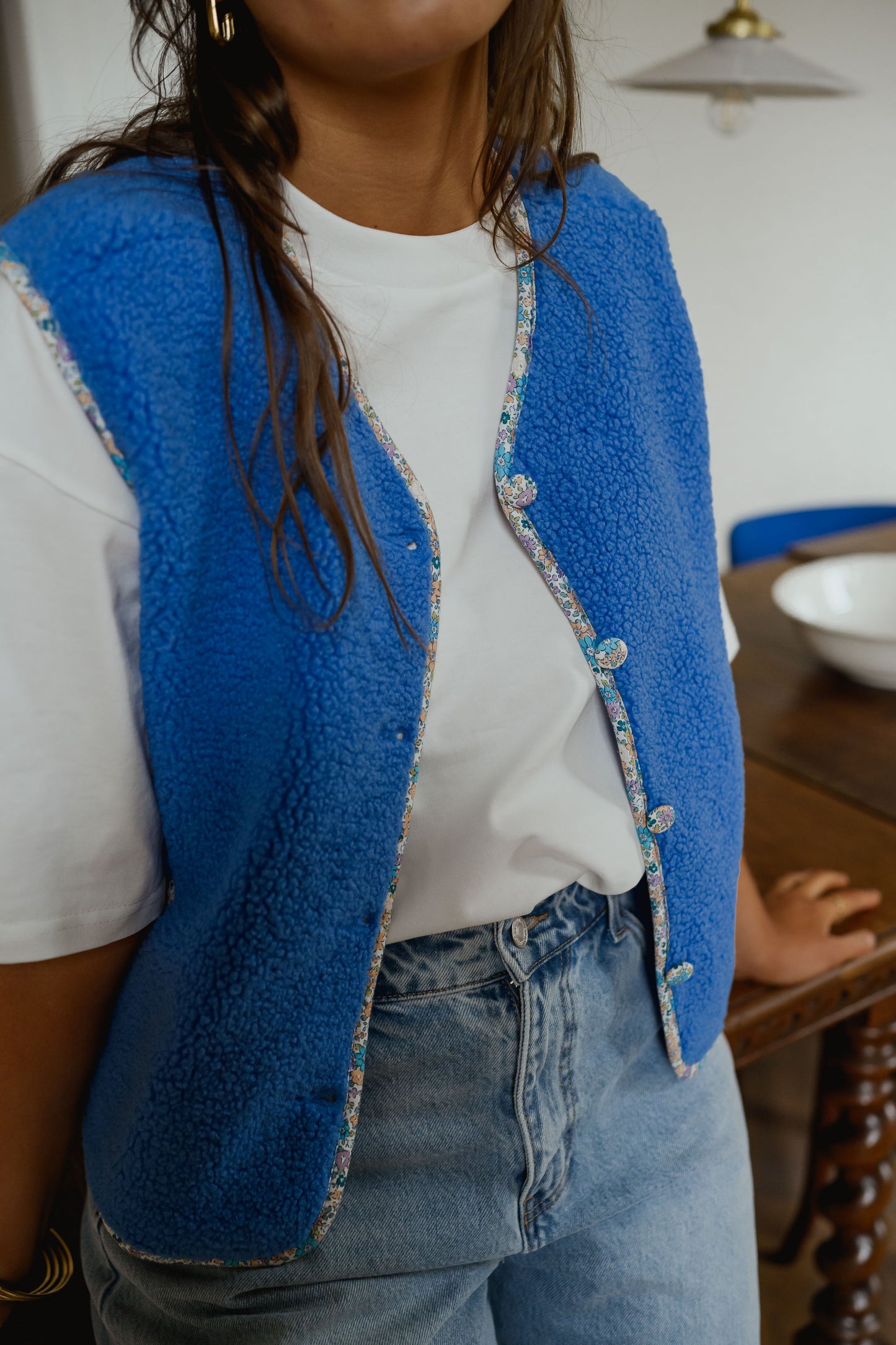 Blue Floral Gracie Vest