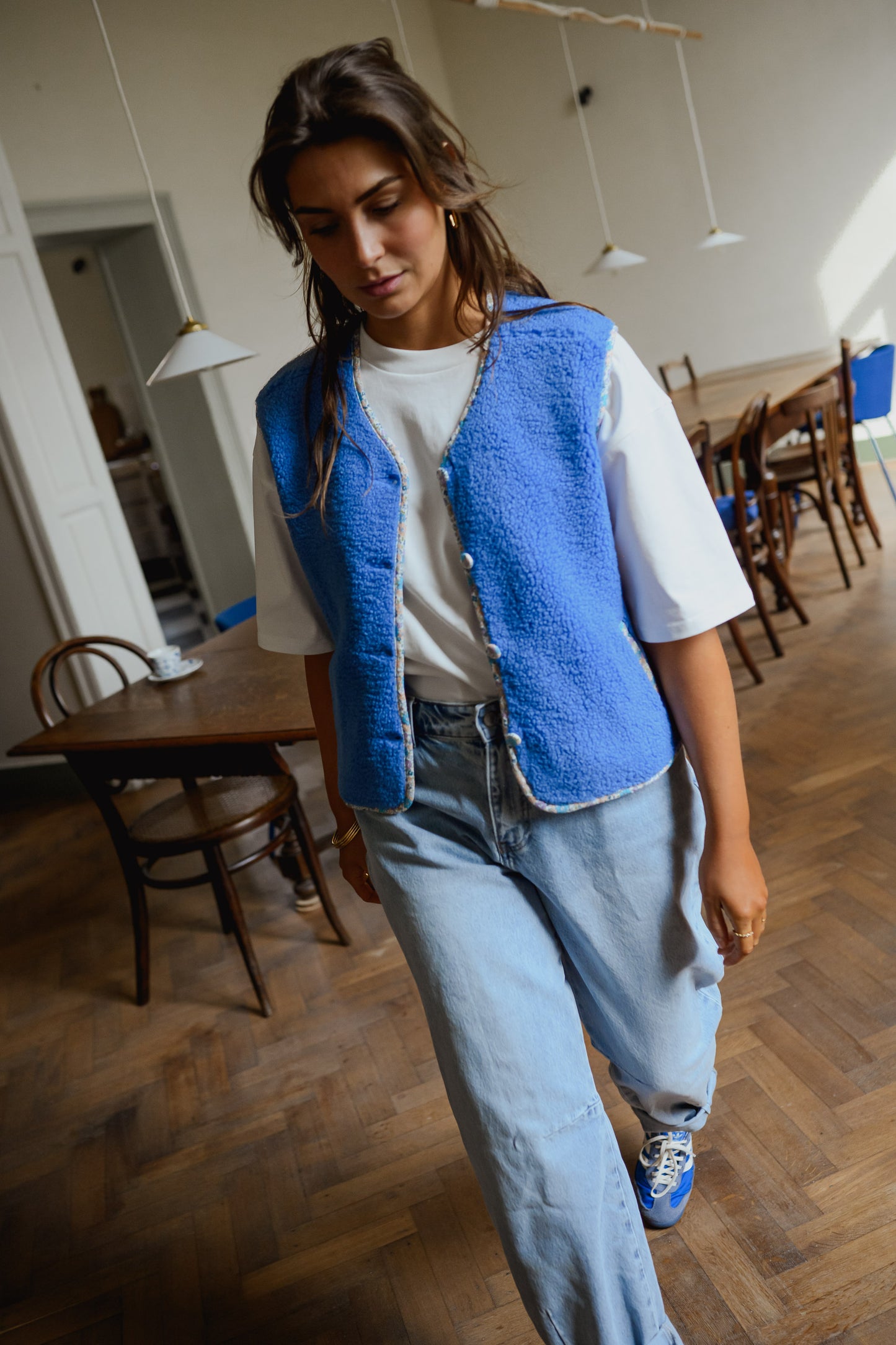 Blue Floral Gracie Vest