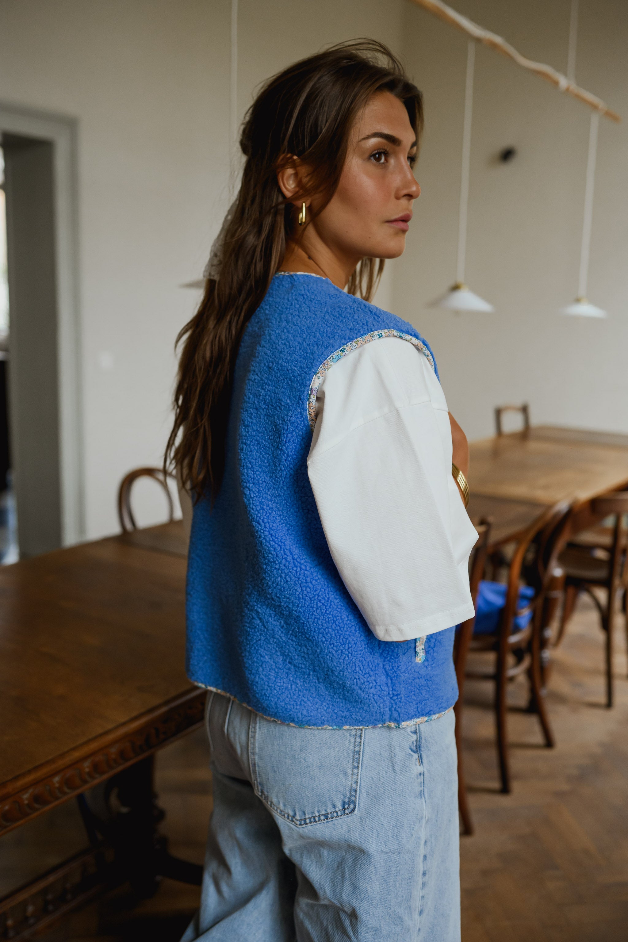 Blue Floral Gracie Vest