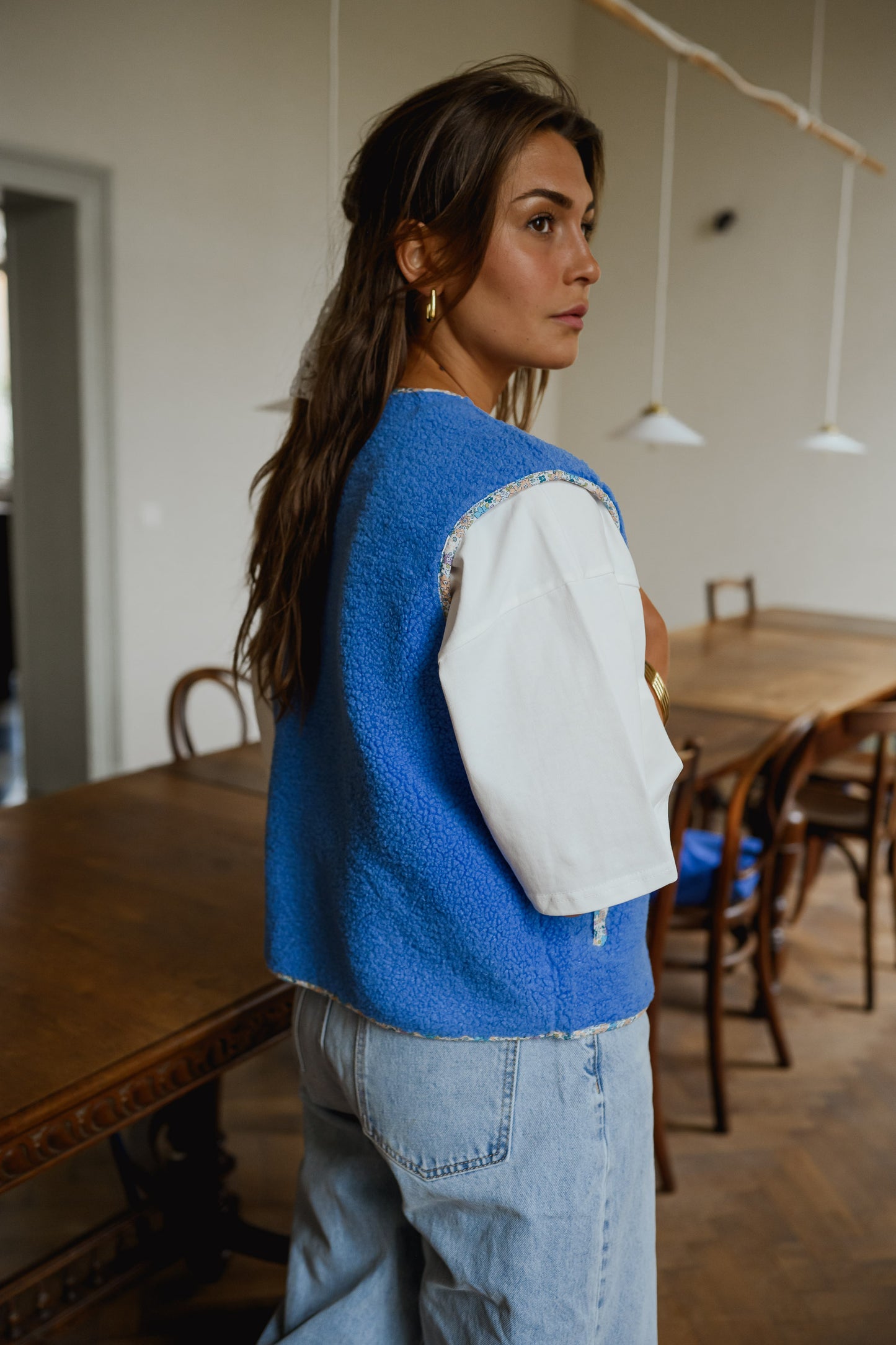 Blue Floral Gracie Vest