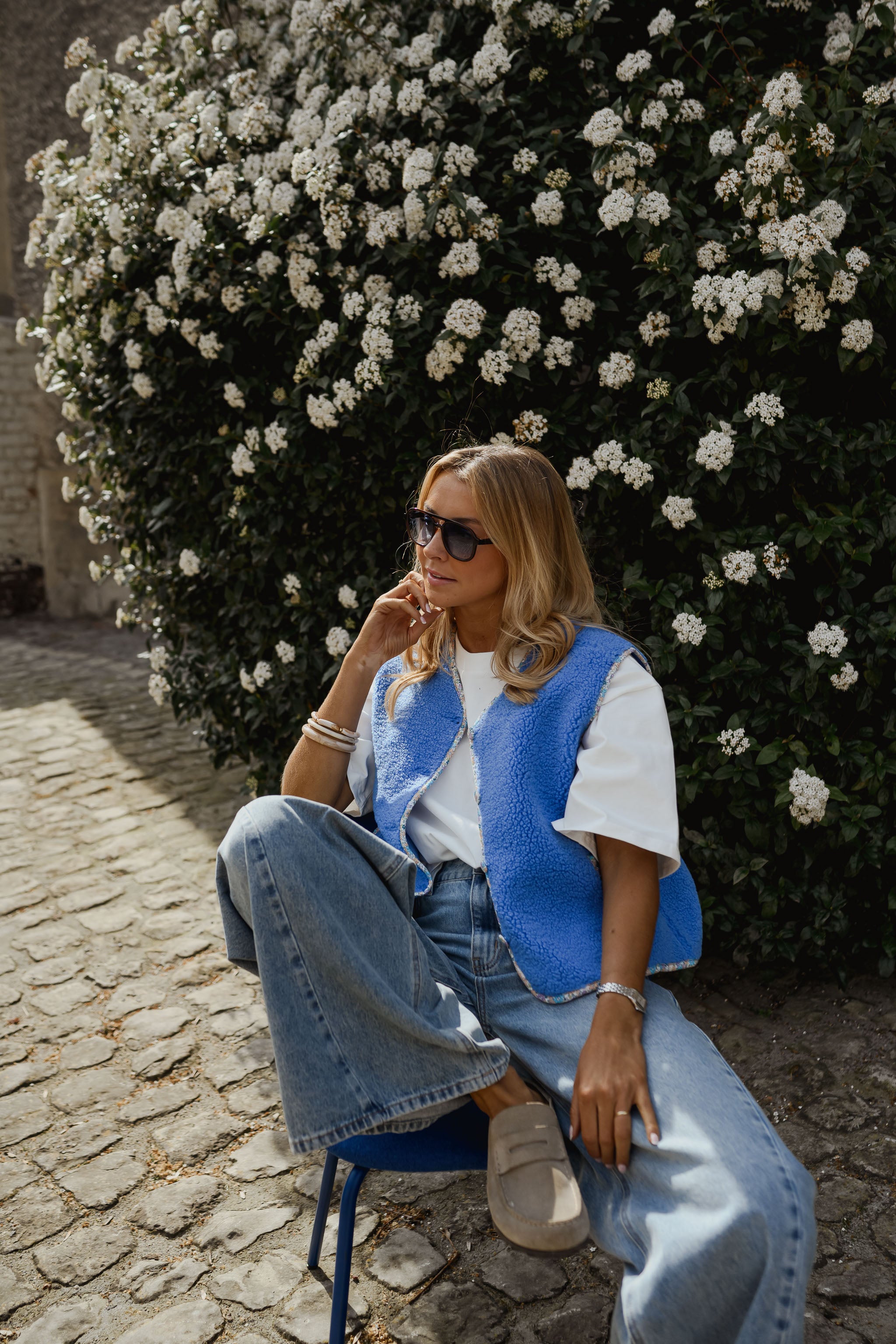 Blue Floral Gracie Vest