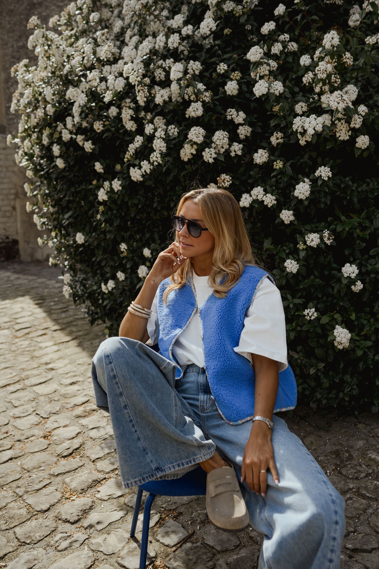 Blue Floral Gracie Vest