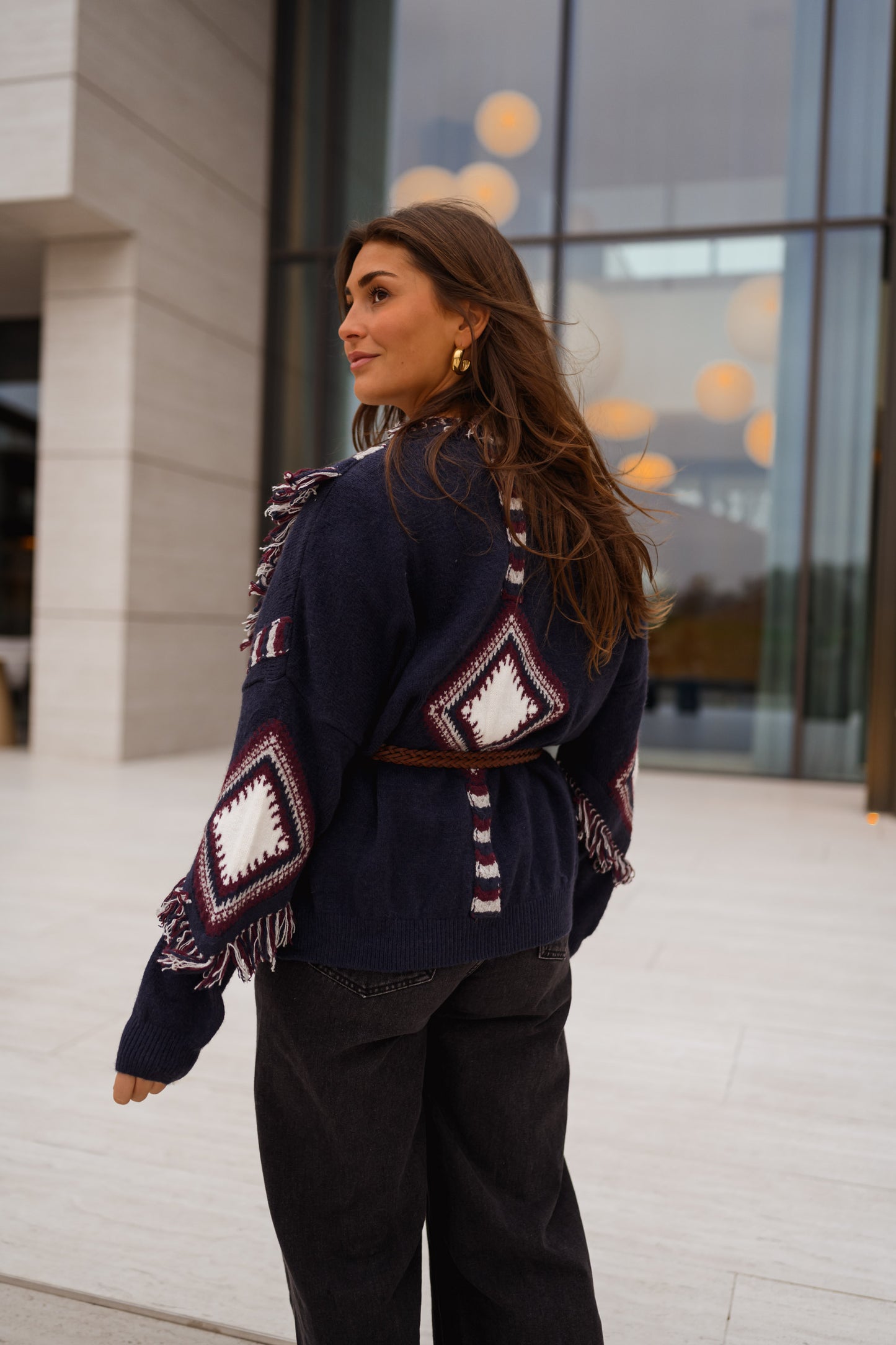 Blue Patterned Leone Cardigan