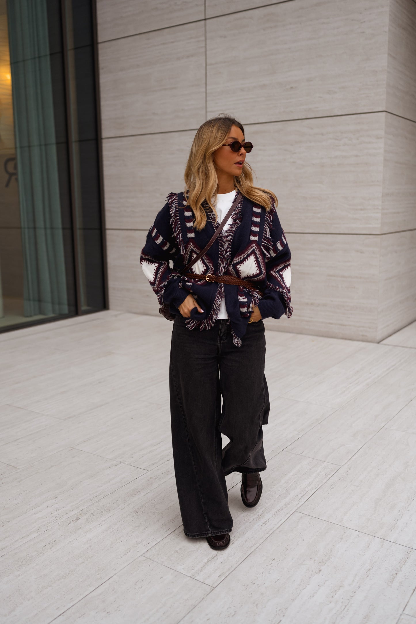 Blue Patterned Leone Cardigan