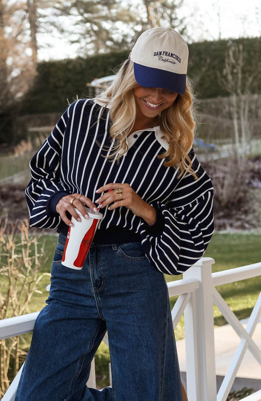 Blue Striped Azriel Sweater
