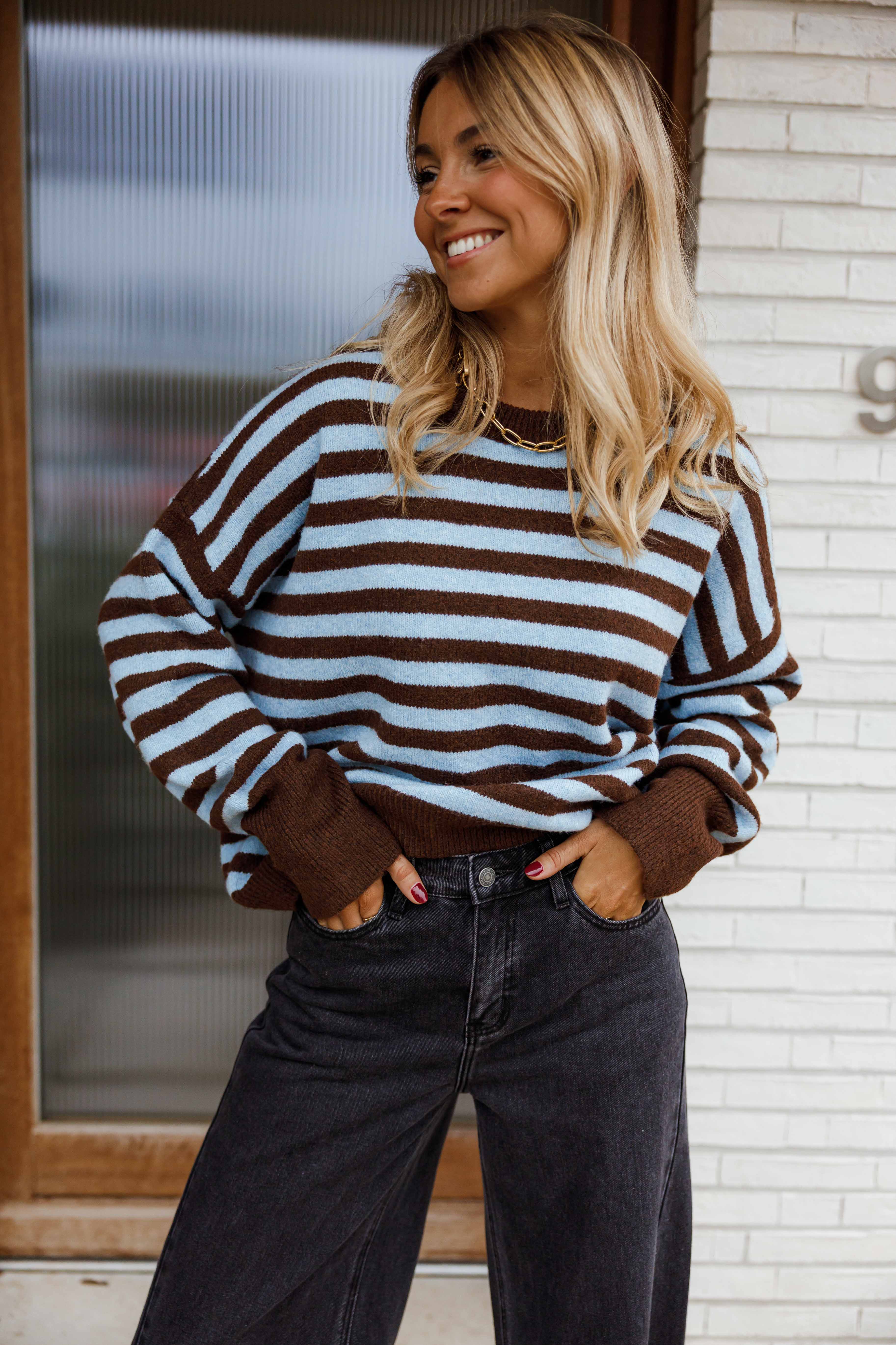 Brown and Blue Emilie Sweater