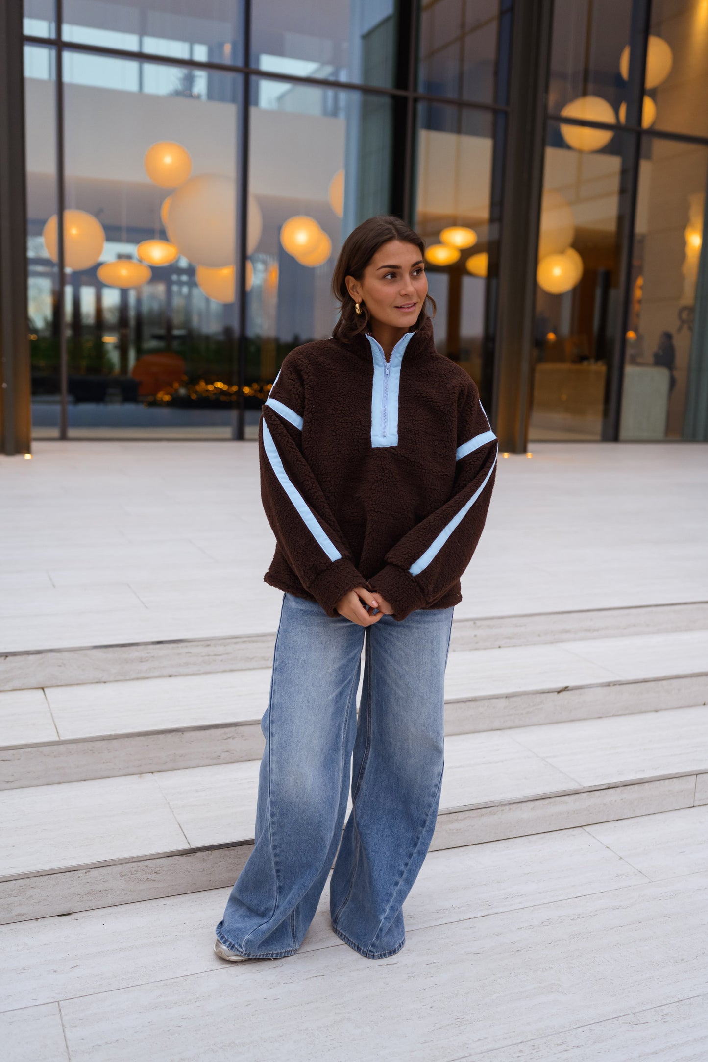 Brown and Blue Faba Fleece