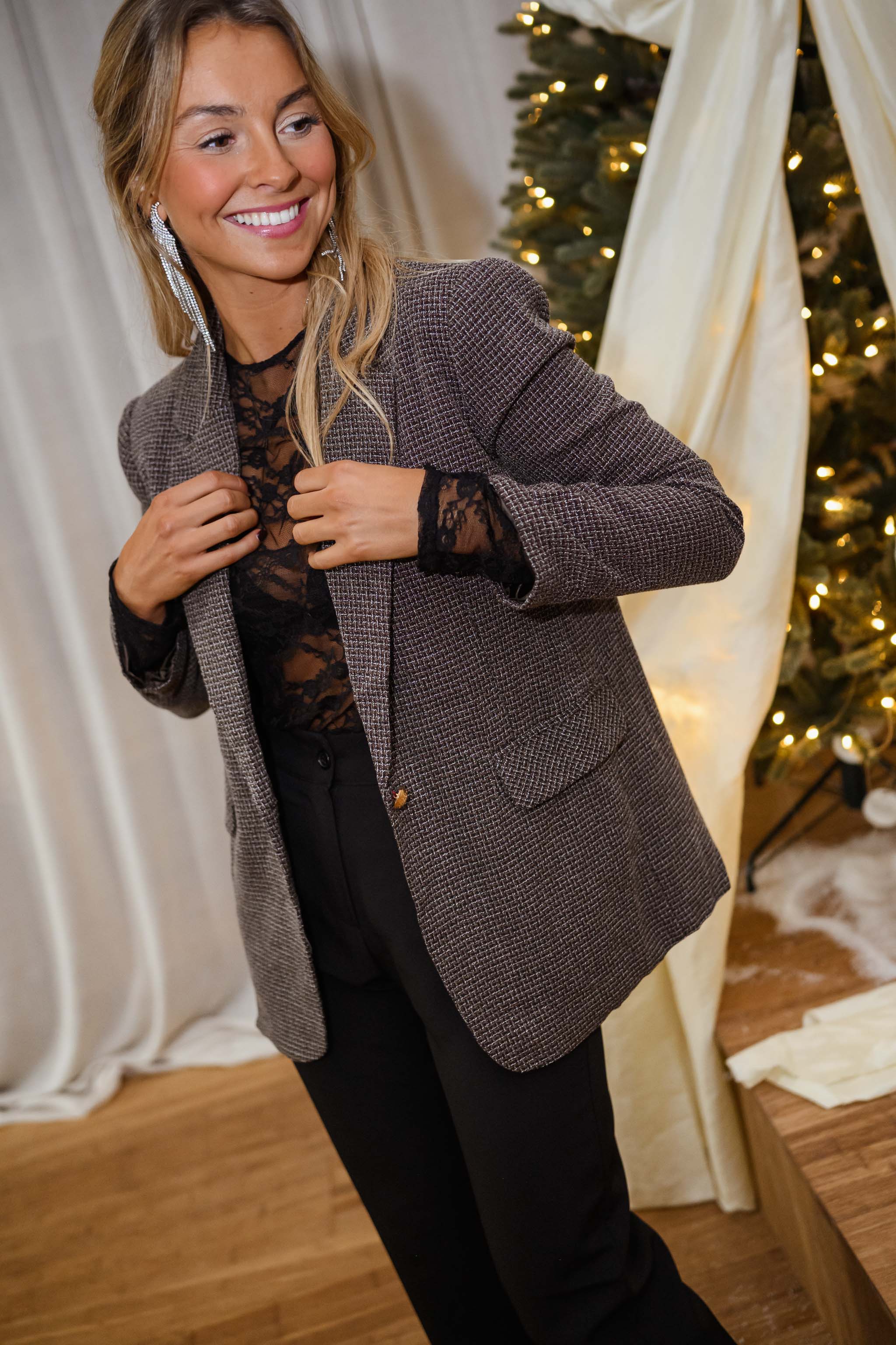 Brown Checkered Eloa Jacket