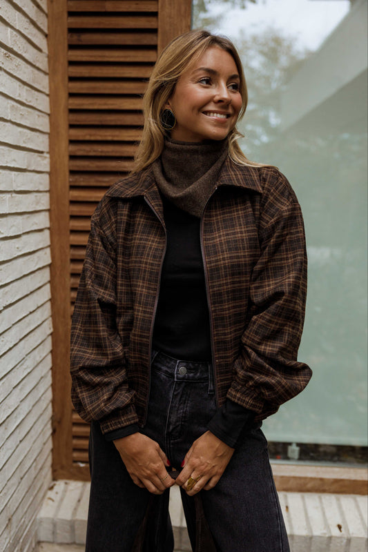Brown Checkered Philipa Jacket