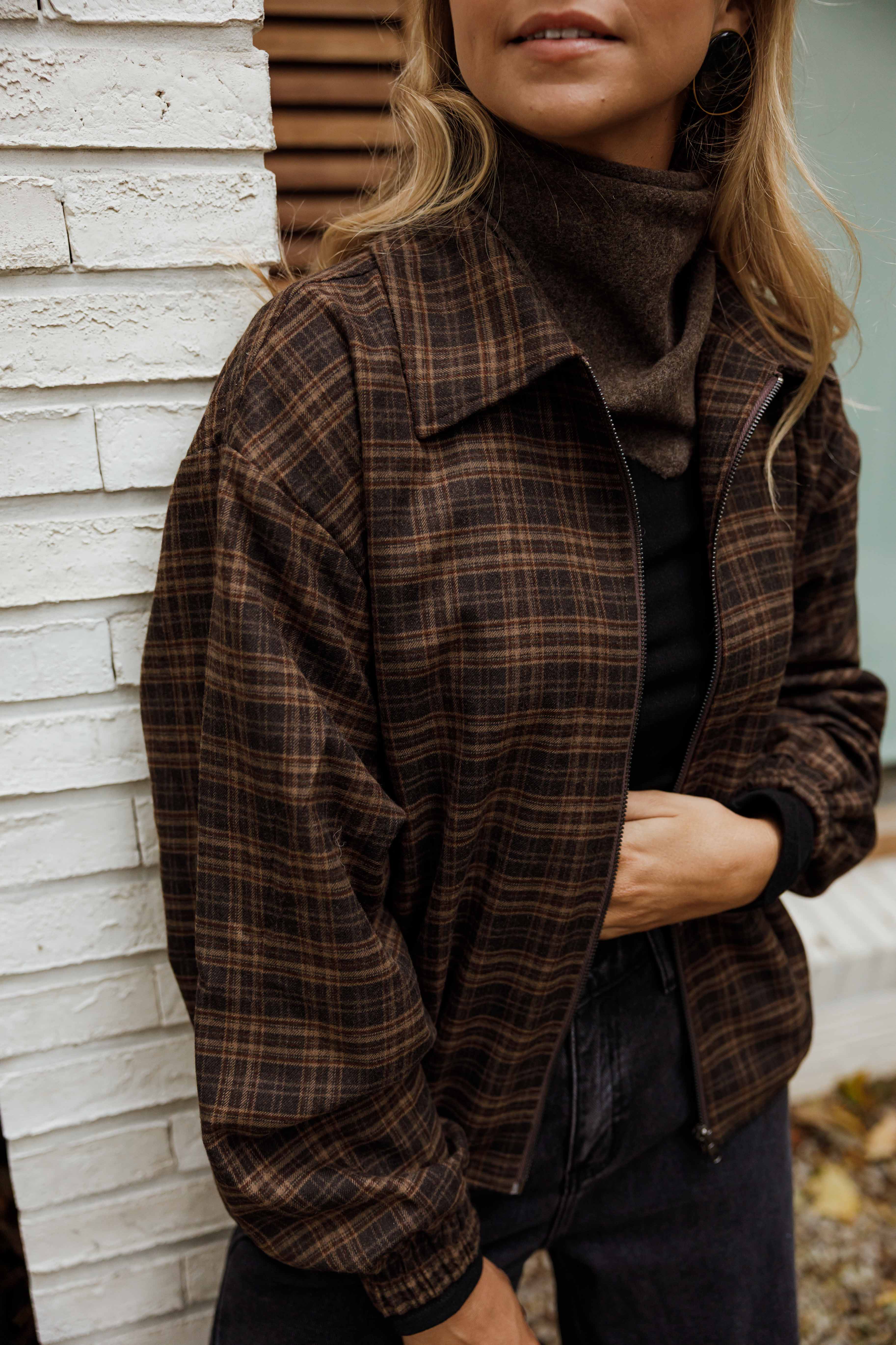 Brown Checkered Philipa Jacket