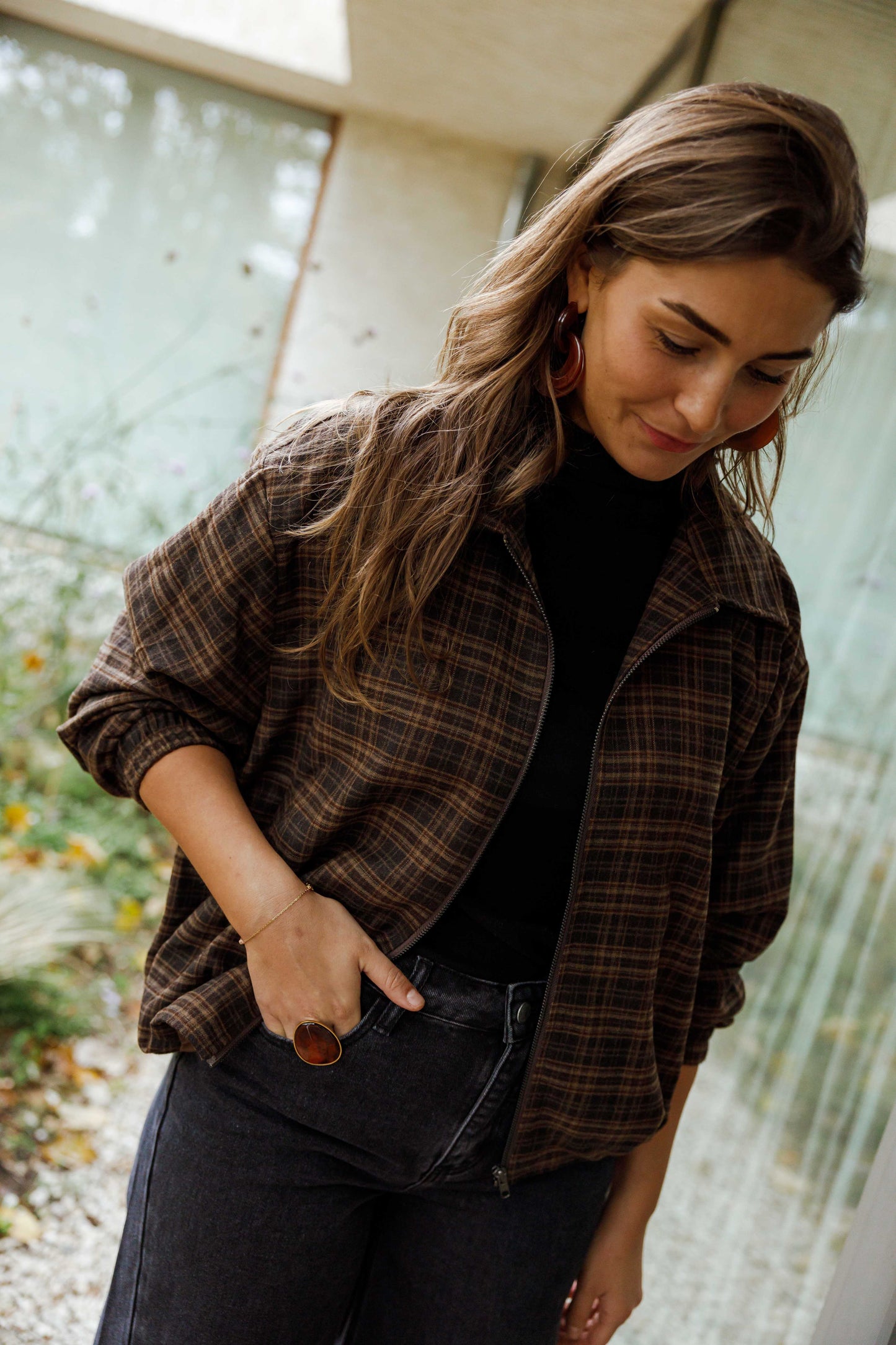 Brown Checkered Philipa Jacket