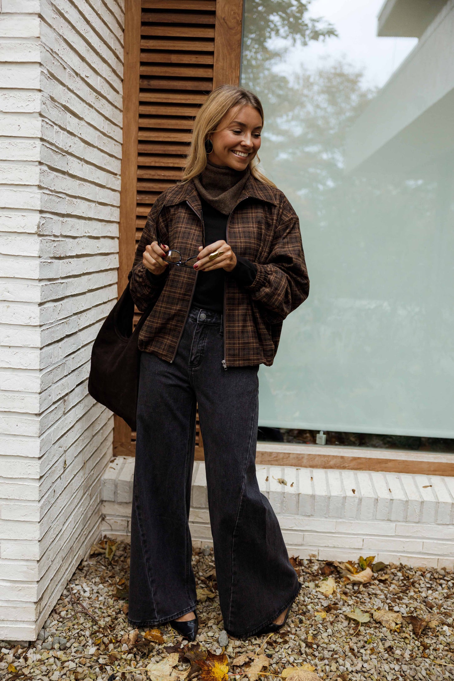 Brown Checkered Philipa Jacket