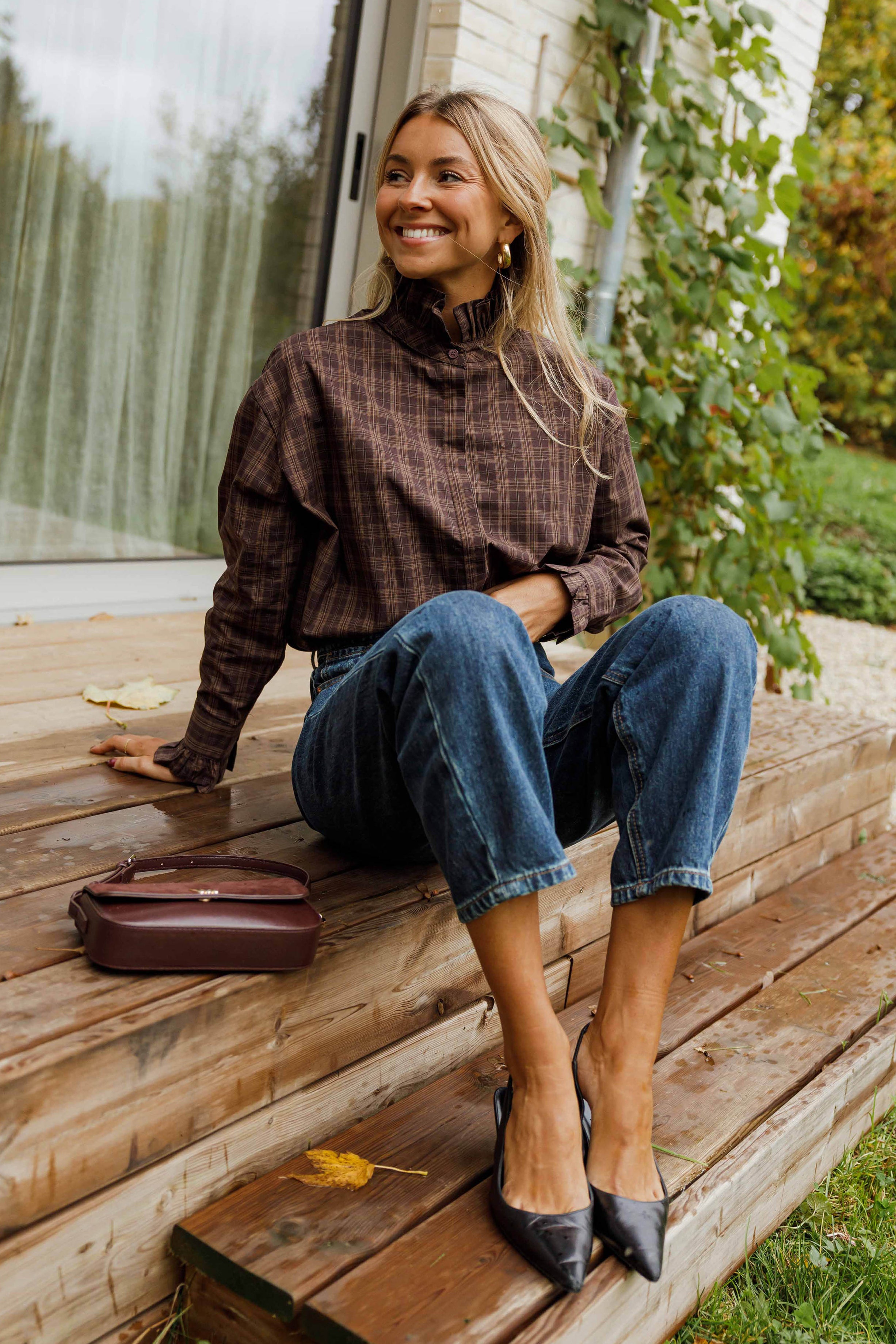 Brown Checkered Therese Shirt