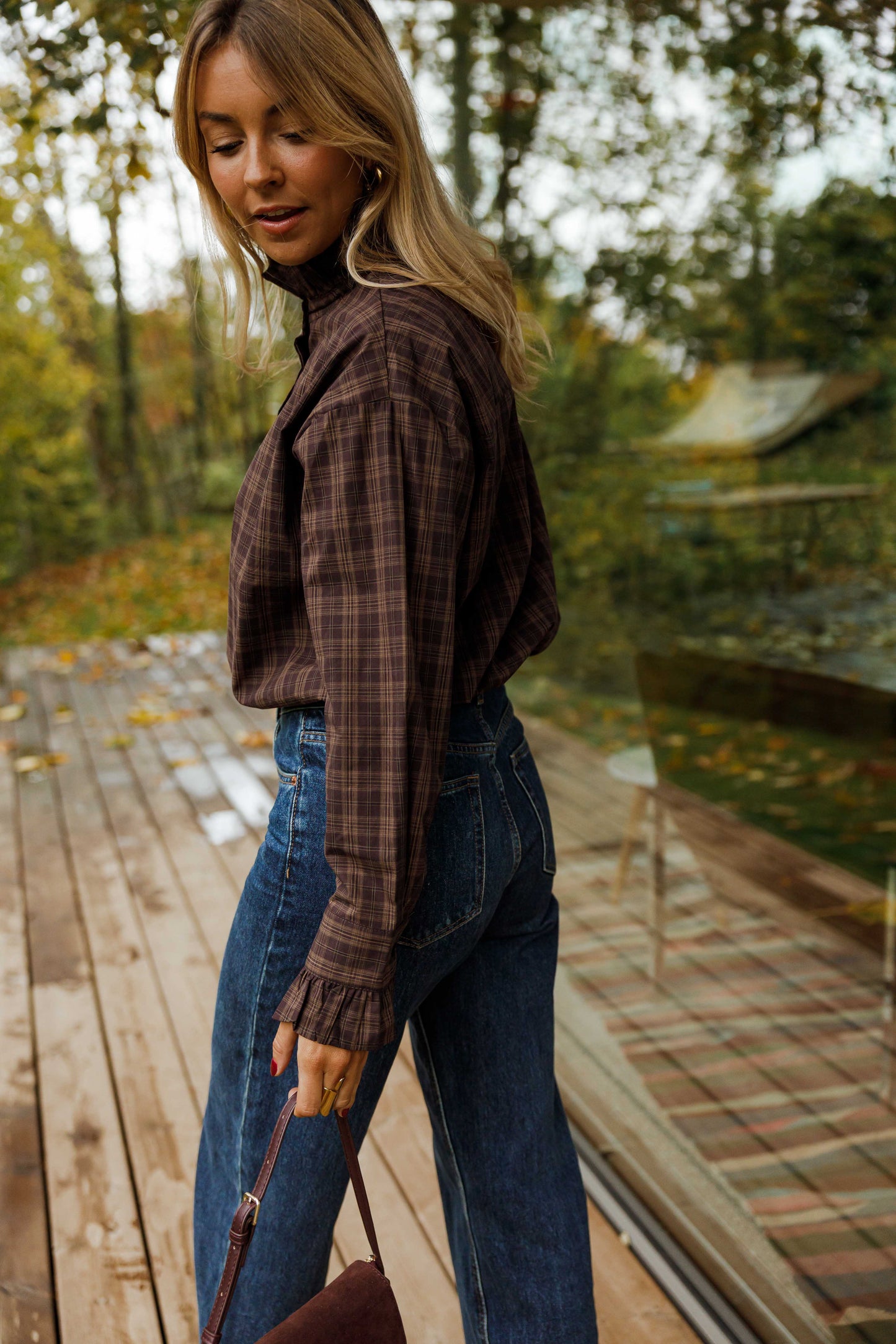 Brown Checkered Therese Shirt