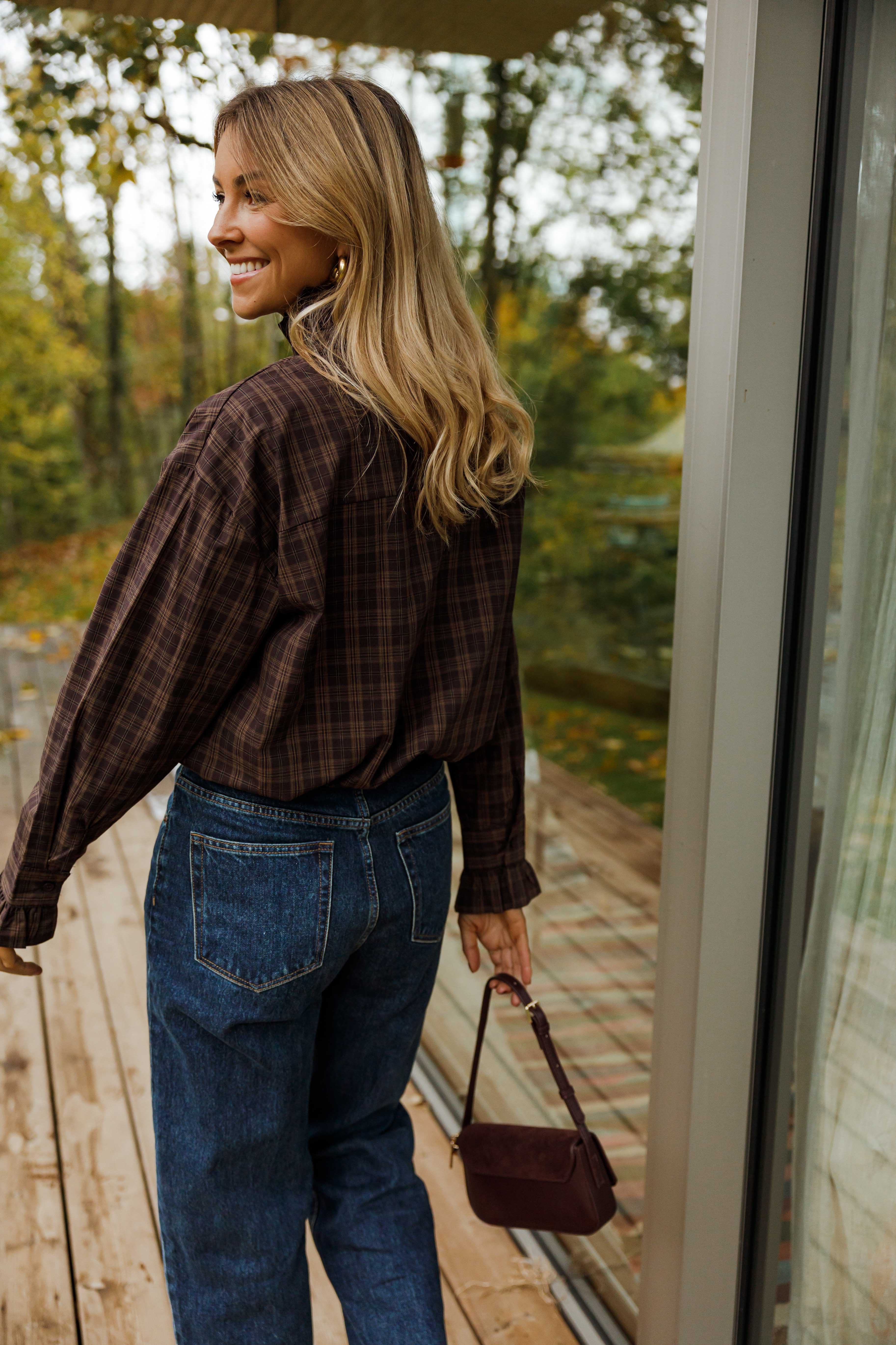 Brown Checkered Therese Shirt
