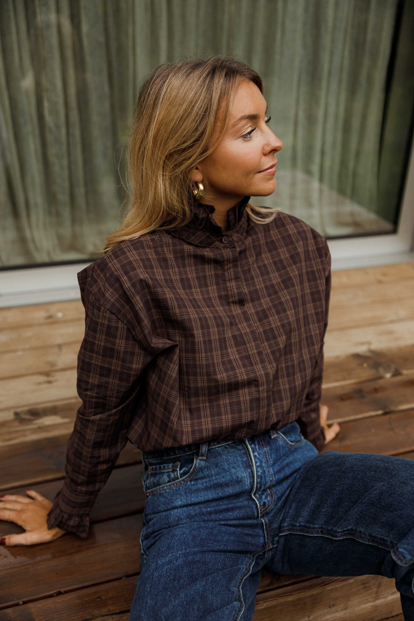 Brown Checkered Therese Shirt