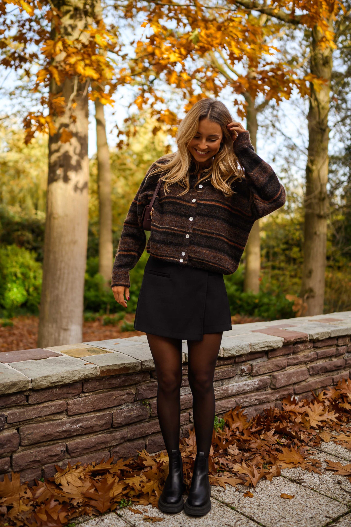 Brown Striped Audelia Cardigan
