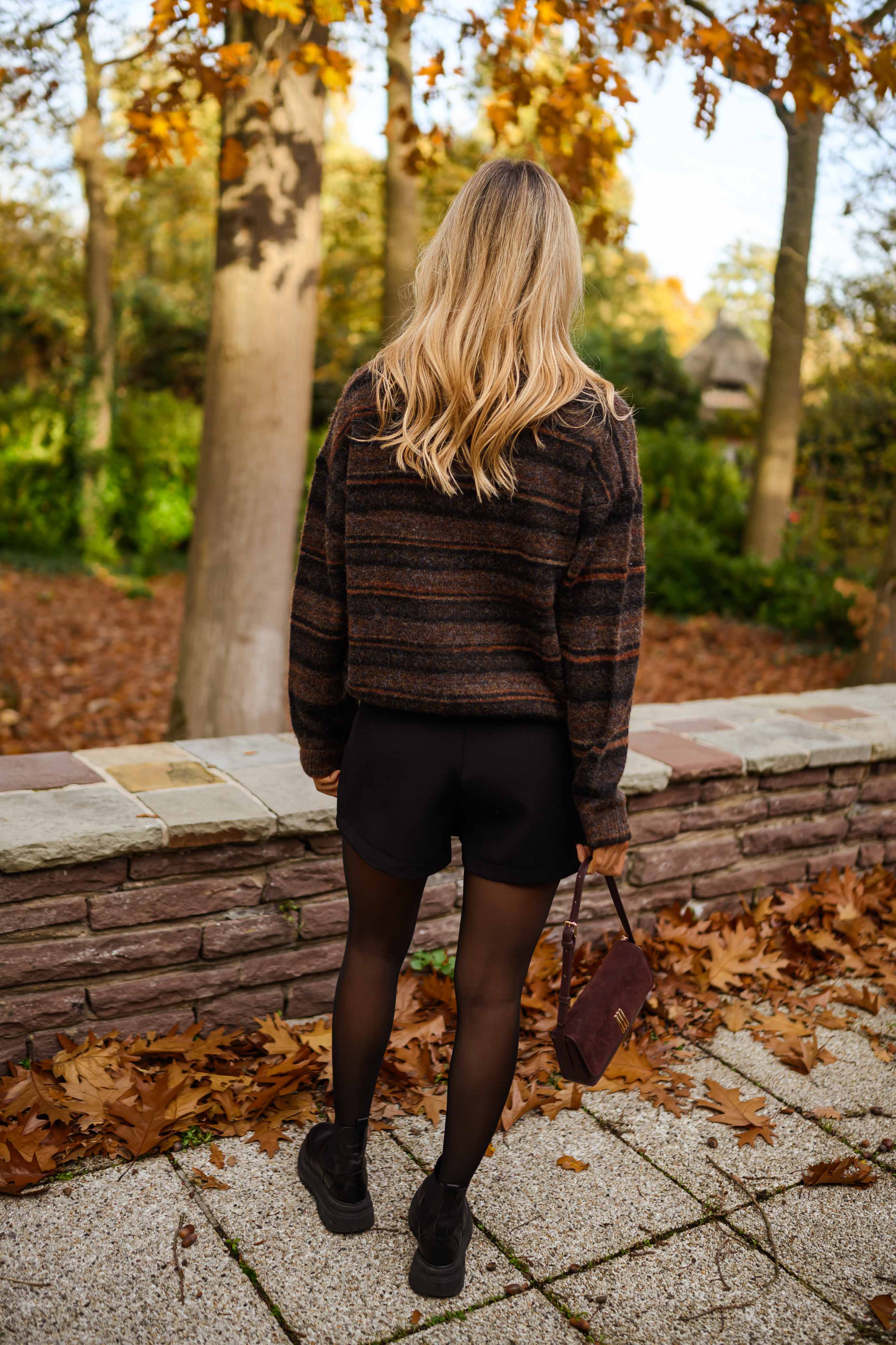 Brown Striped Audelia Cardigan