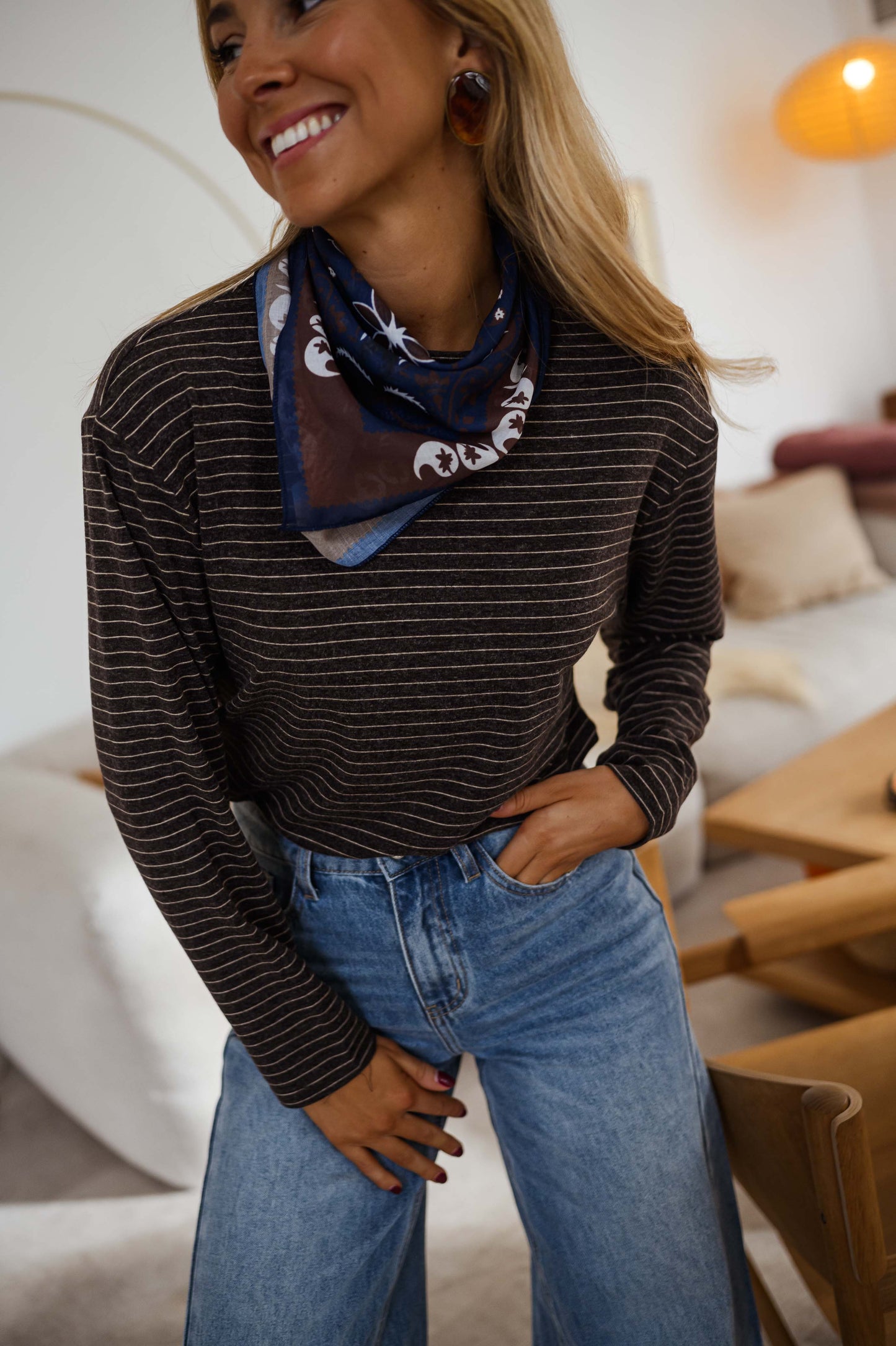 Brown Striped Bonnie T-shirt