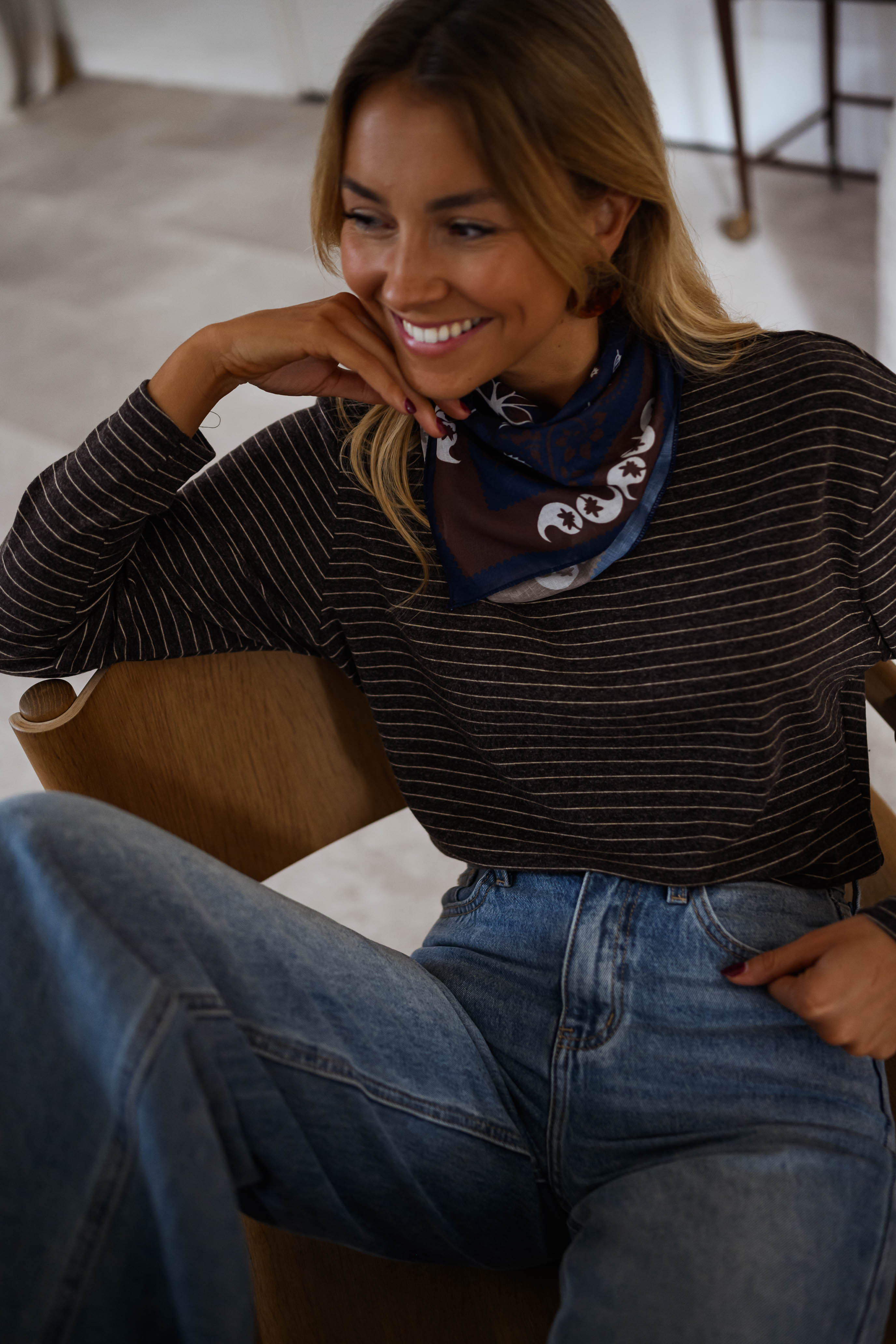 Brown Striped Bonnie T-shirt