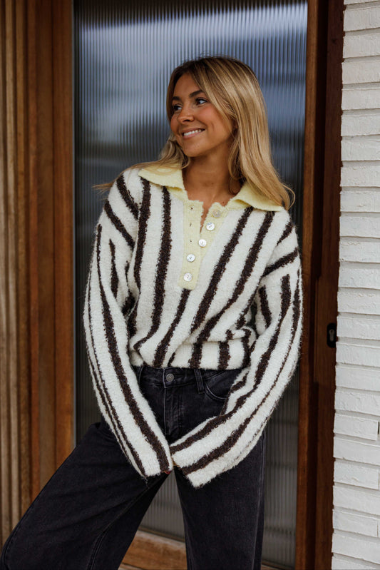 Brown Striped Edith Sweater