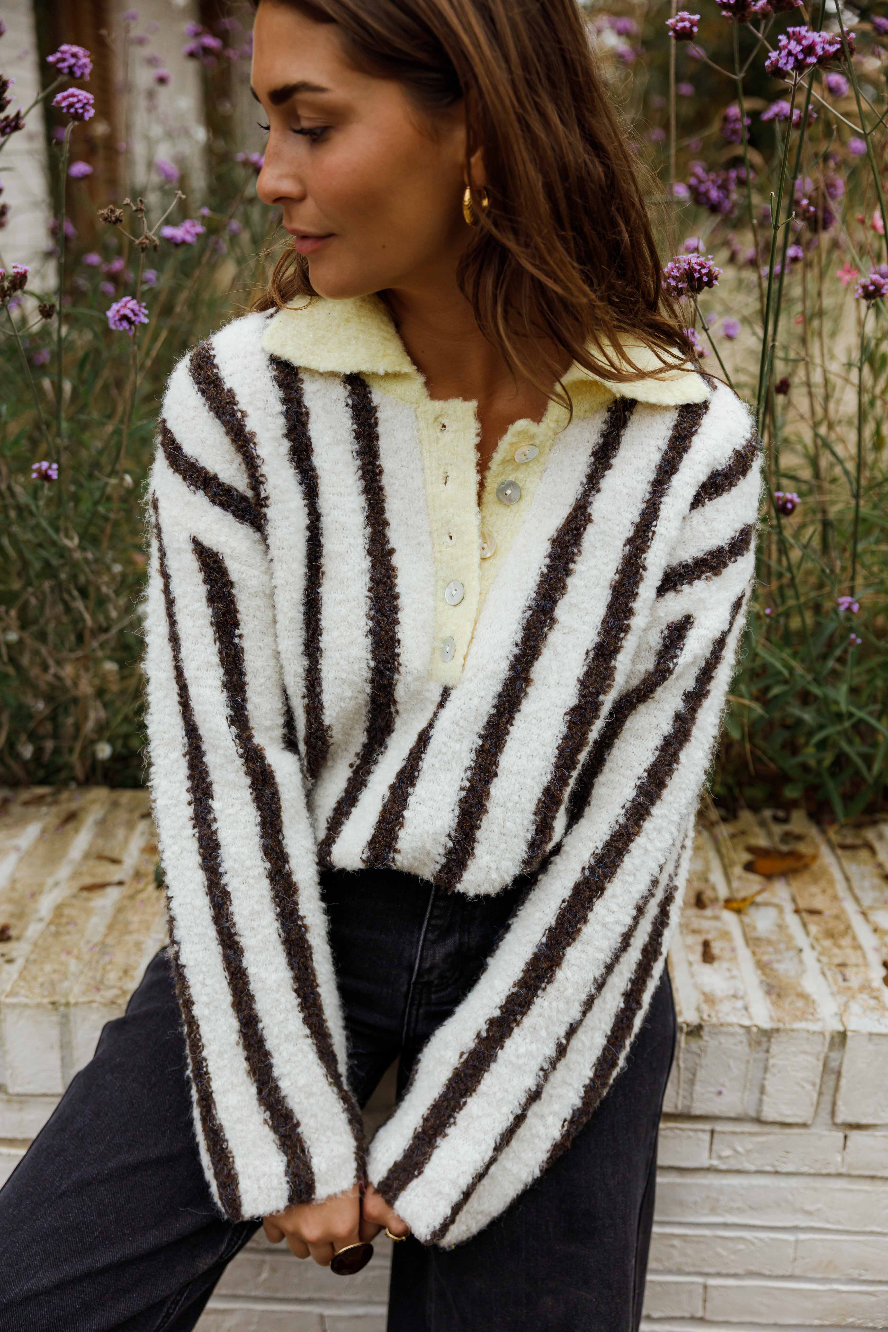 Brown Striped Edith Sweater
