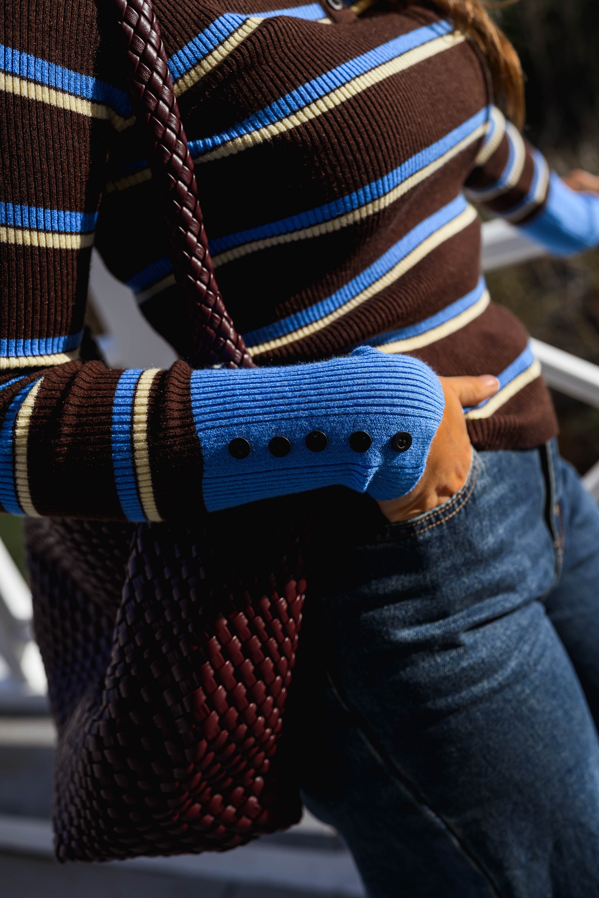 Brown Striped Haven Sweater