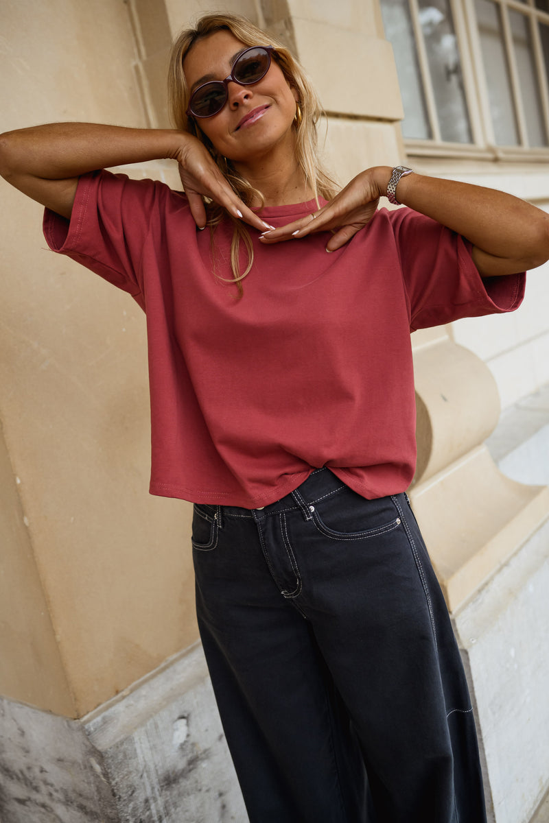 Burgundy Avery T-shirt