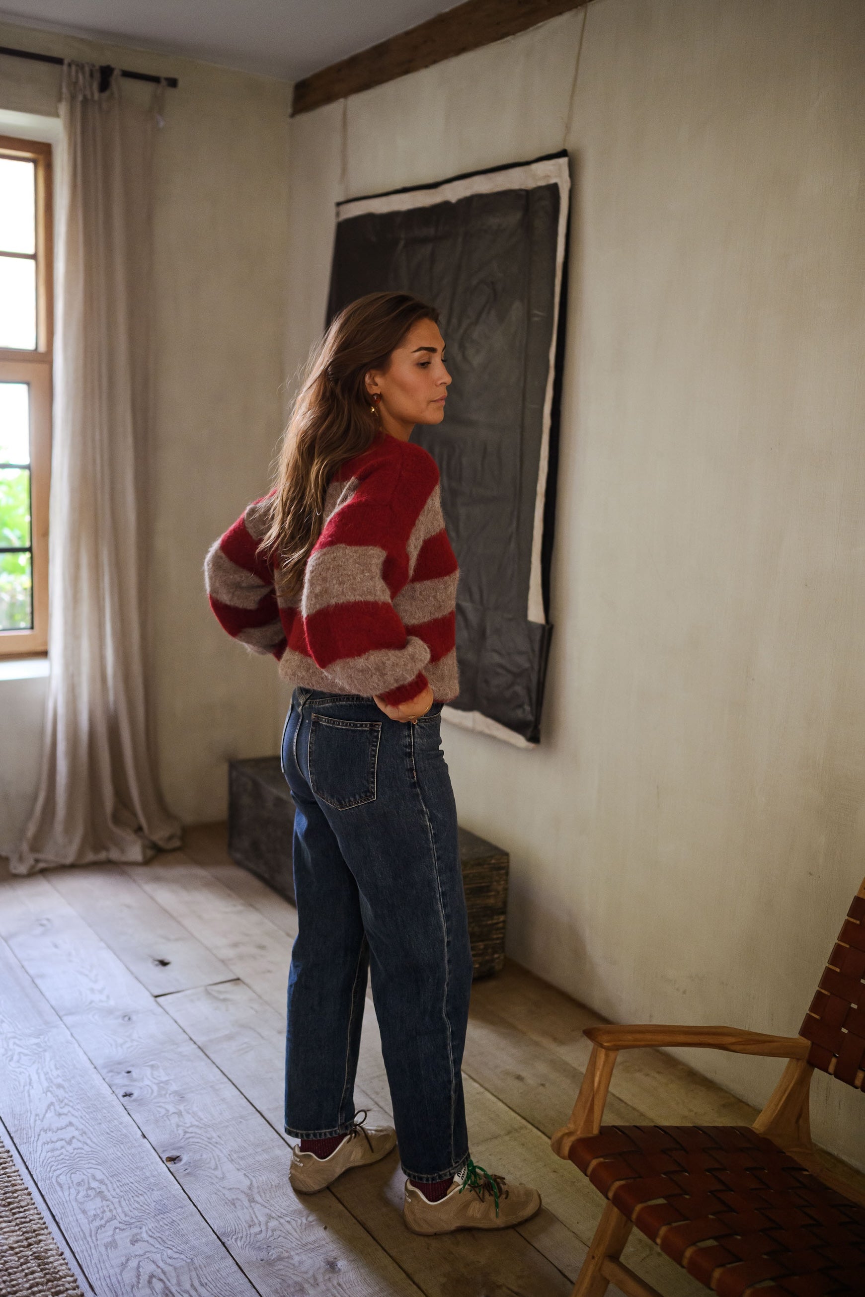 Burgundy and Brown Striped Ralphy Sweater
